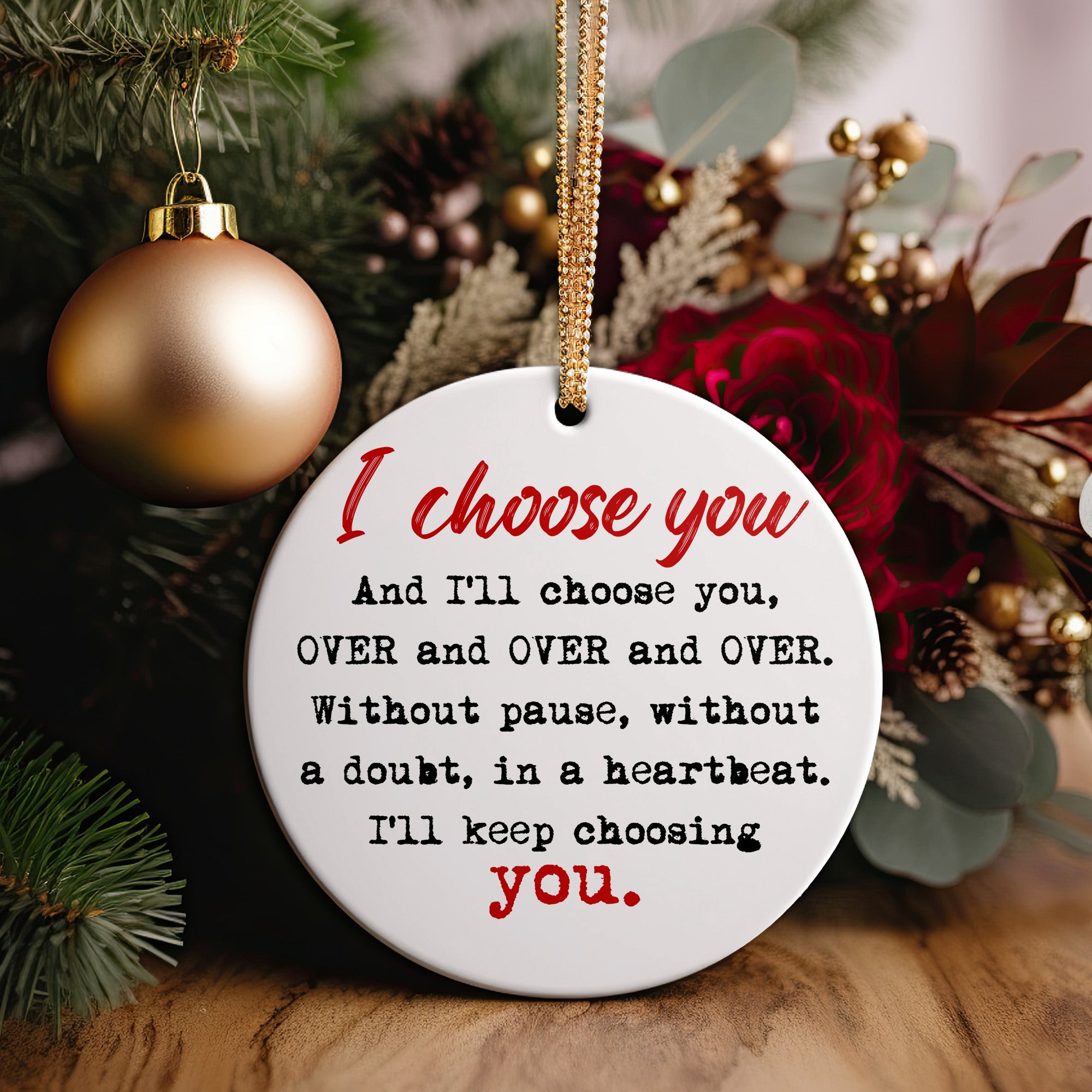 Personalized "I Choose You" Heartfelt Ceramic Ornament – Handcrafted Love Keepsake for Weddings, Anniversaries & Special Moments - Image 5
