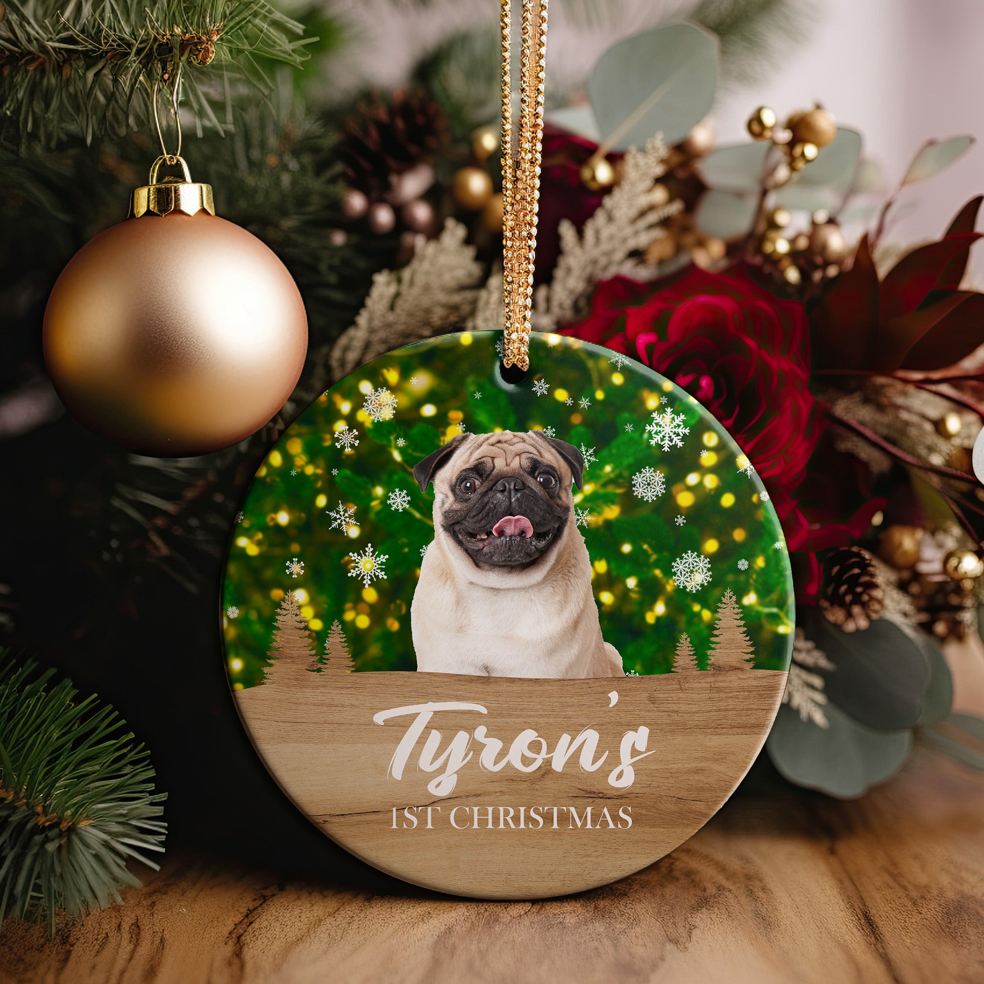 Personalized Dog Christmas Ornament - Custom Ceramic Keepsake for Pet Lovers - Celebrate Your Dog's 1st Christmas with Unique Decoration - Image 5