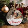 Personalized Our First Christmas Married Ceramic Ornament - Customizable Keepsake for Newlyweds, 2024 - Image 5