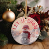 Personalized "Let It Snow" Ceramic Ornament - Handcrafted Holiday Snowman Keepsake with Customization Options - Image 5