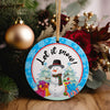 Personalized Ceramic Snowman Ornament with "Let it Snow" Design – Perfect Holiday Gift for Family & Friends - Image 5