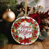 Personalized Handmade Holiday Ceramic Ornament – Festive Wreath Design with Custom Text Options - Image 5