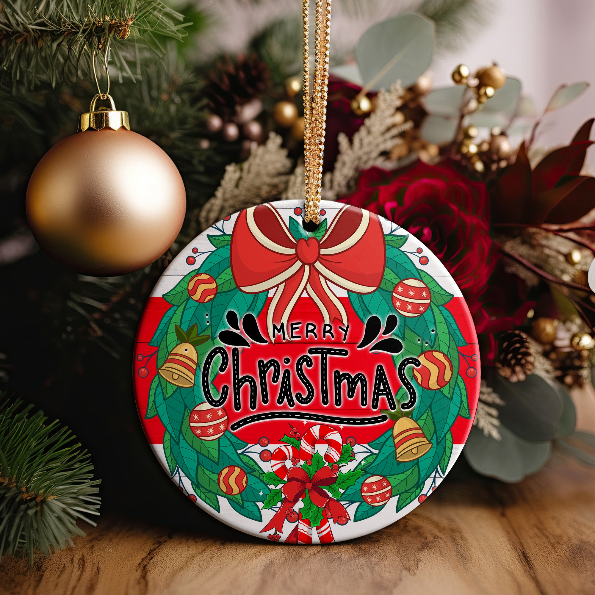Personalized Merry Christmas Ceramic Ornament – Handcrafted Holiday Keepsake with Festive Designs and Customization Options - Image 5
