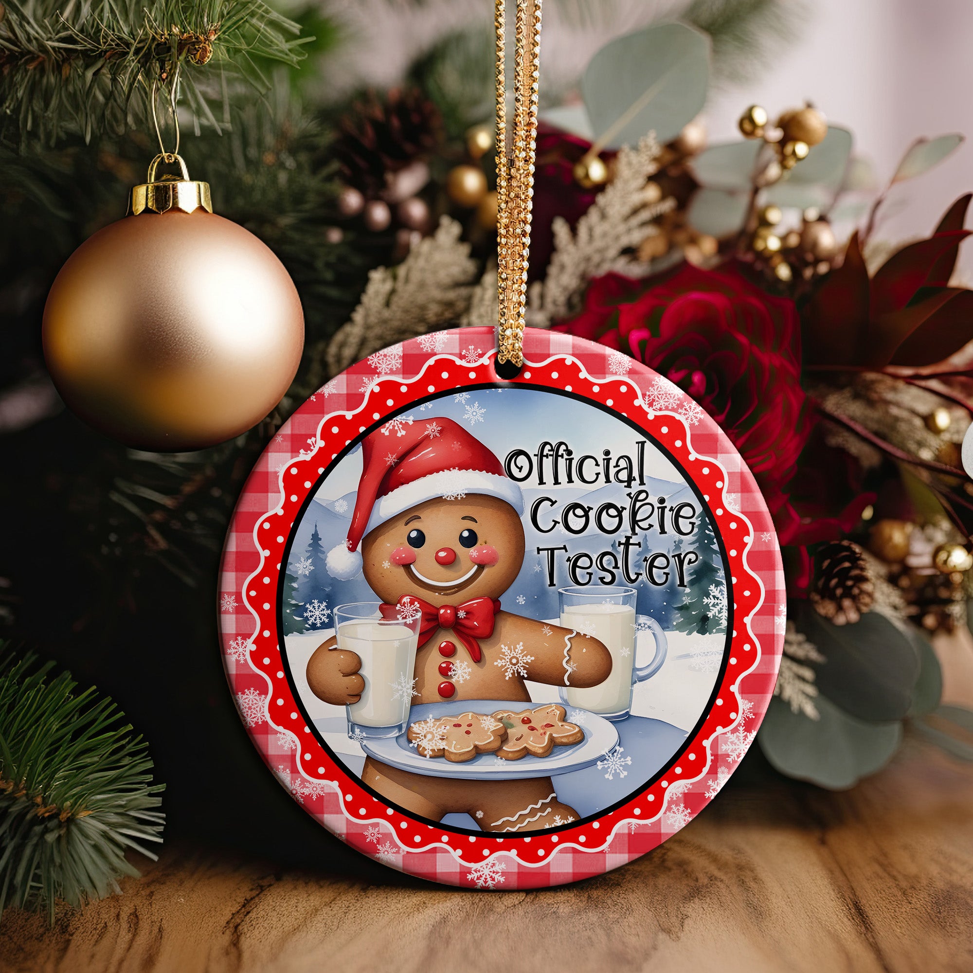 Personalized "Official Cookie Tester" Ceramic Ornament - Handcrafted Holiday Decor for Ultimate Festive Fun - Image 5