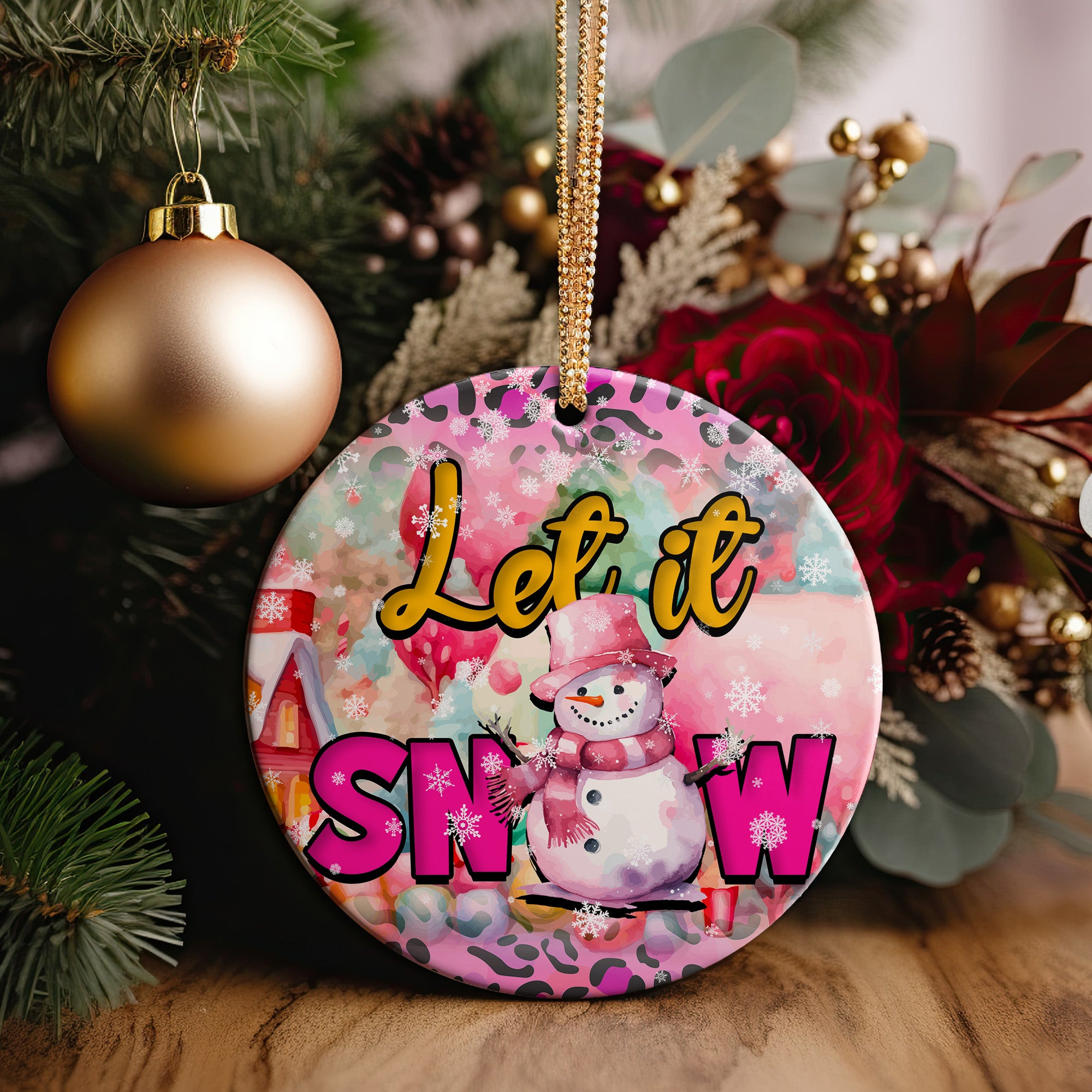Personalized Ceramic Snowman Ornament – Customizable "Let it Snow" Winter Decor for Perfect Holiday Gifts - Image 5