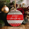 Handcrafted Ceramic Merry Christmas Ornament - Rustic Red & White Personalized Gift for Holiday Cheer - Image 5