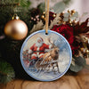 Personalized Santa and Reindeer Ceramic Christmas Ornament – Perfect Holiday Keepsake for Family and Friends - Image 5