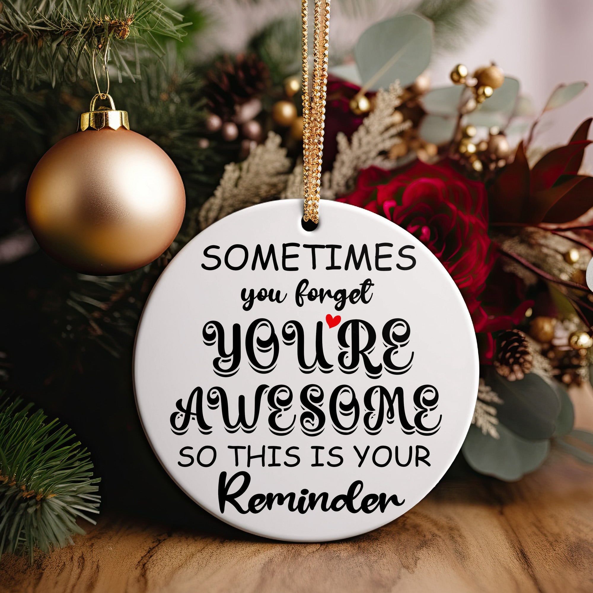 Personalized Ceramic Ornament - "You're Awesome," Handcrafted Keepsake for Inspiration & Encouragement - Image 5
