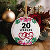 Celebrate 20 Years of Love with Our Personalized Floral Heart Mr & Mrs Ceramic Ornament – Perfect Anniversary Gift - Image 5