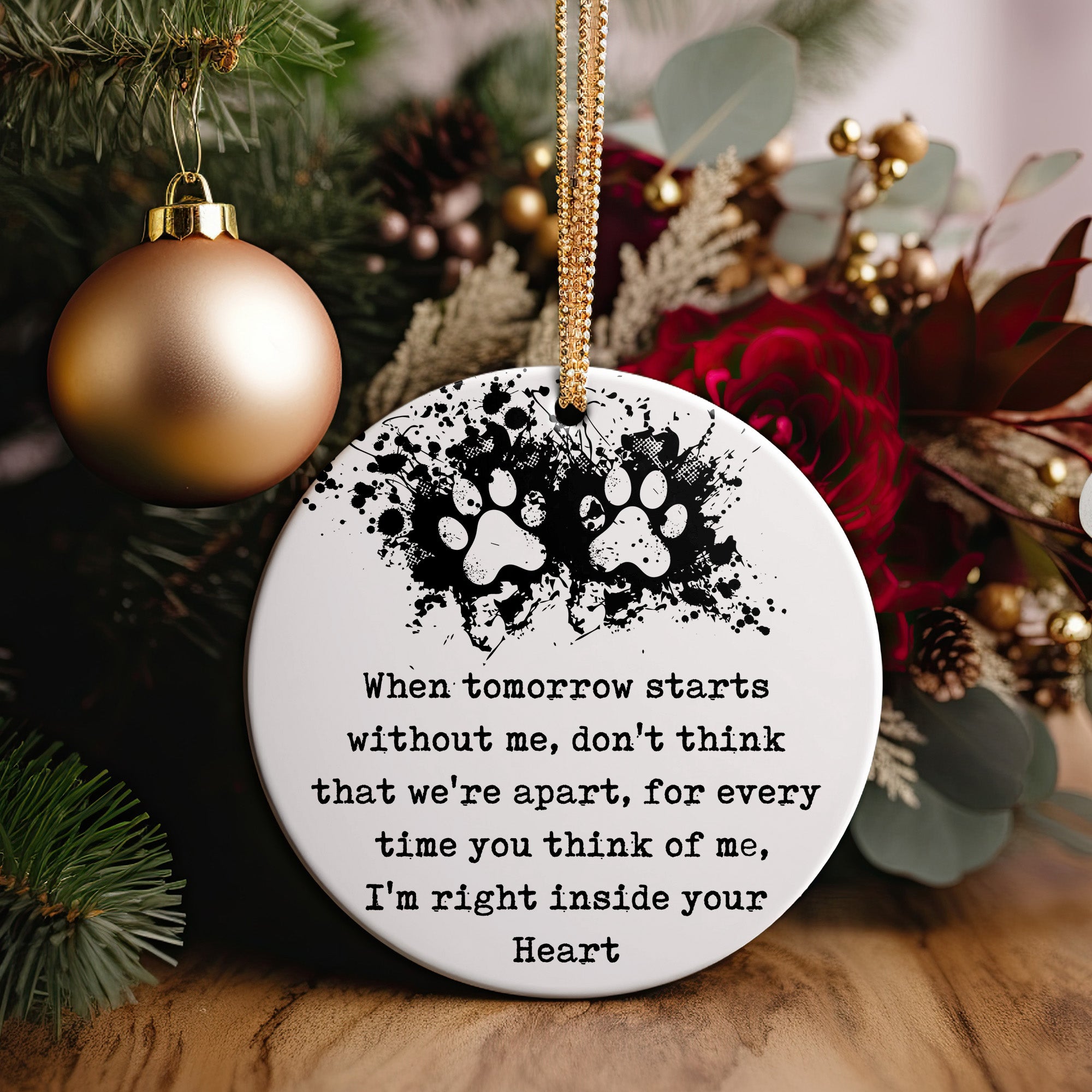 Personalized Pet Memorial Ceramic Ornament - Heartfelt Pet Loss Keepsake Gift with Paw Print Design - Image 5