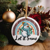 Personalized "Let it Snow" Ceramic Ornament - Handcrafted Snowman Keepsake for Christmas & Gifts - Image 5