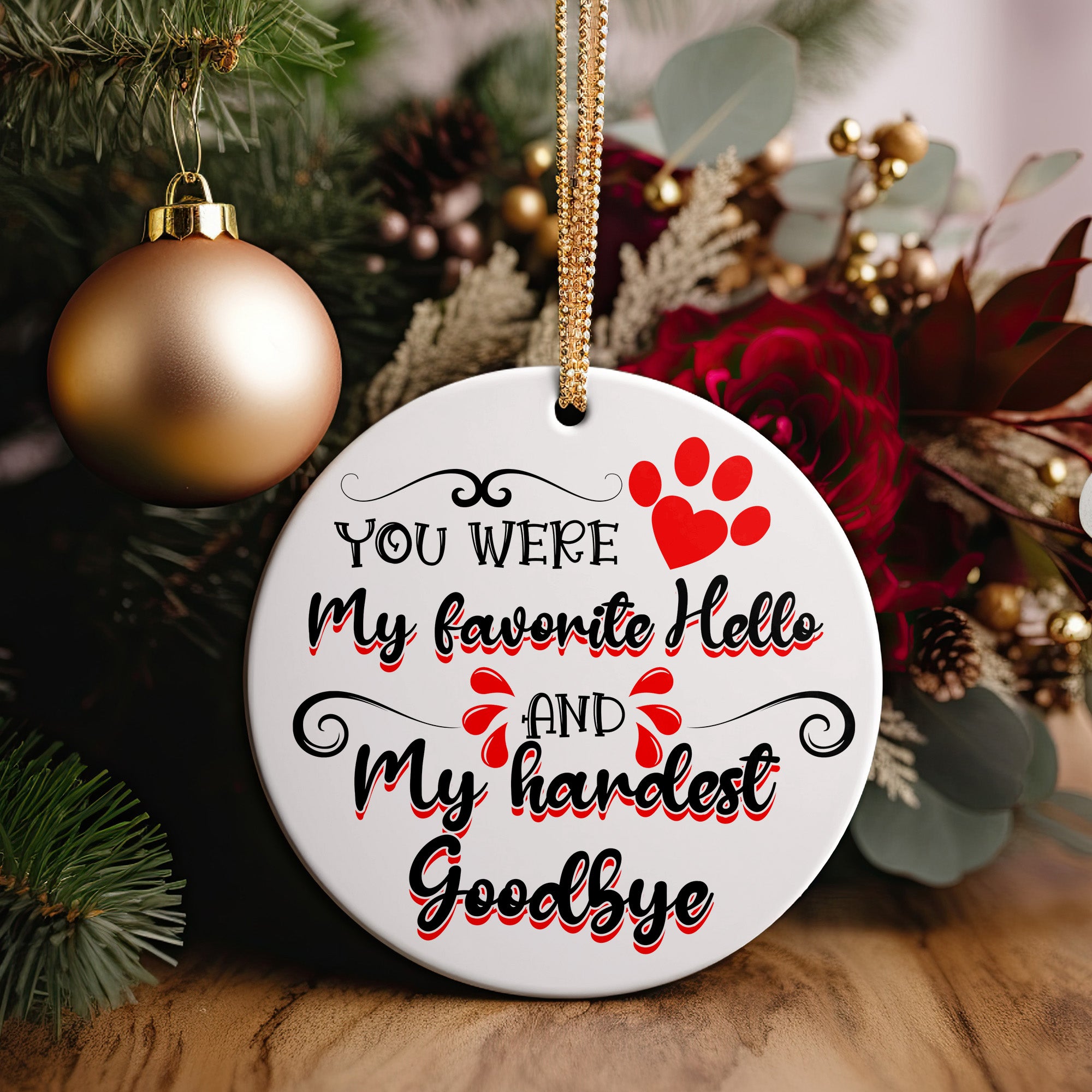 Personalized Pet Memorial Ceramic Ornament – Heartfelt Tribute Keepsake with Customizable Text and Elegant Design - Image 5