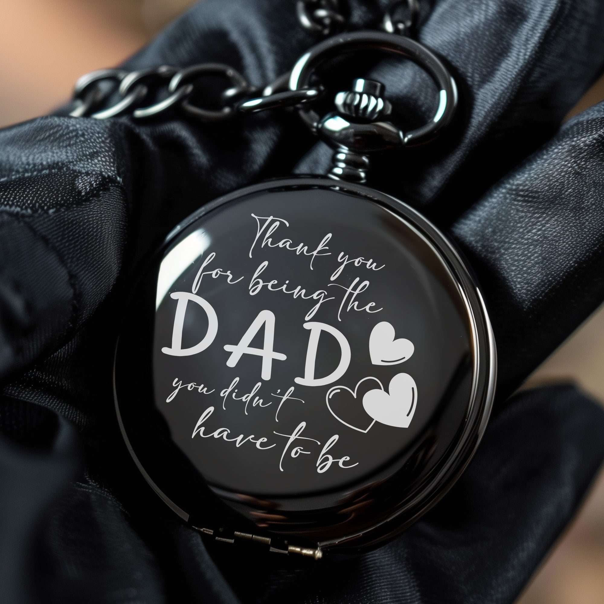 Personalized Engraved Pocket Watch for Dad - Custom Thank You Gift for Stepfathers and Mentors - Image 5