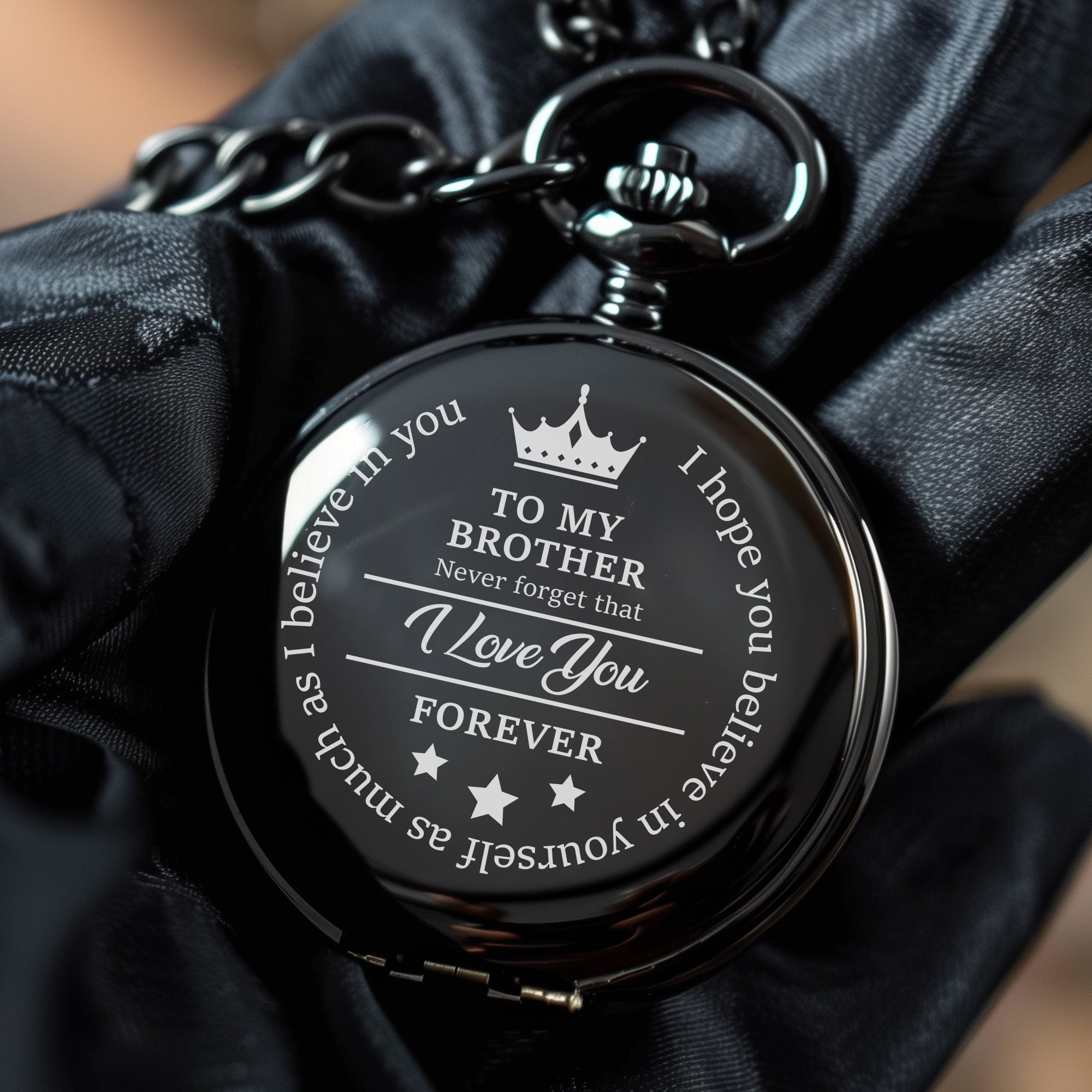 Personalized Engraved Pocket Watch for Brother - Heartfelt Gift for Special Occasions with Custom Message - Image 5