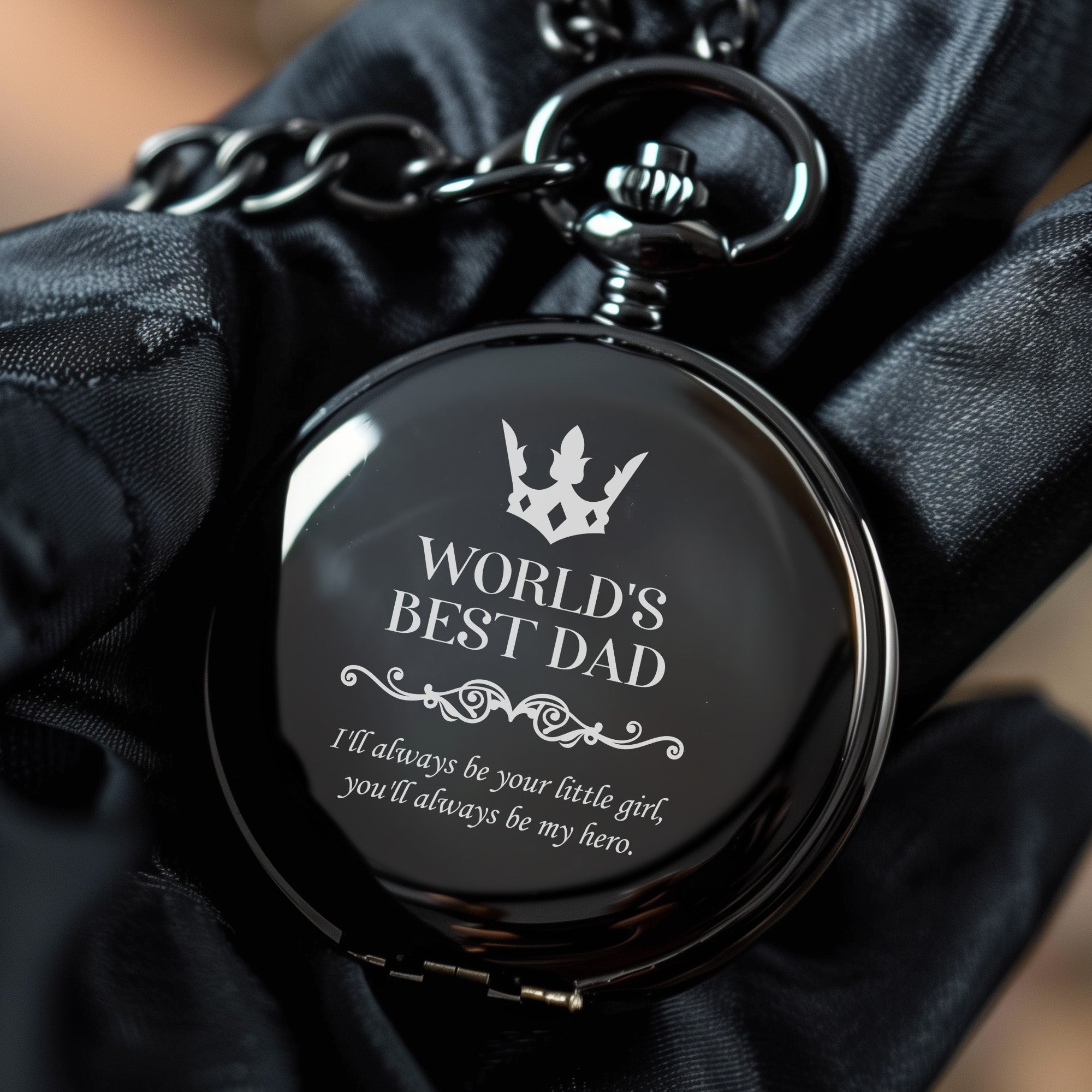 Personalized "World's Best Dad" Pocket Watch – Custom Engraved Gift for Father’s Day or Birthday - Image 5