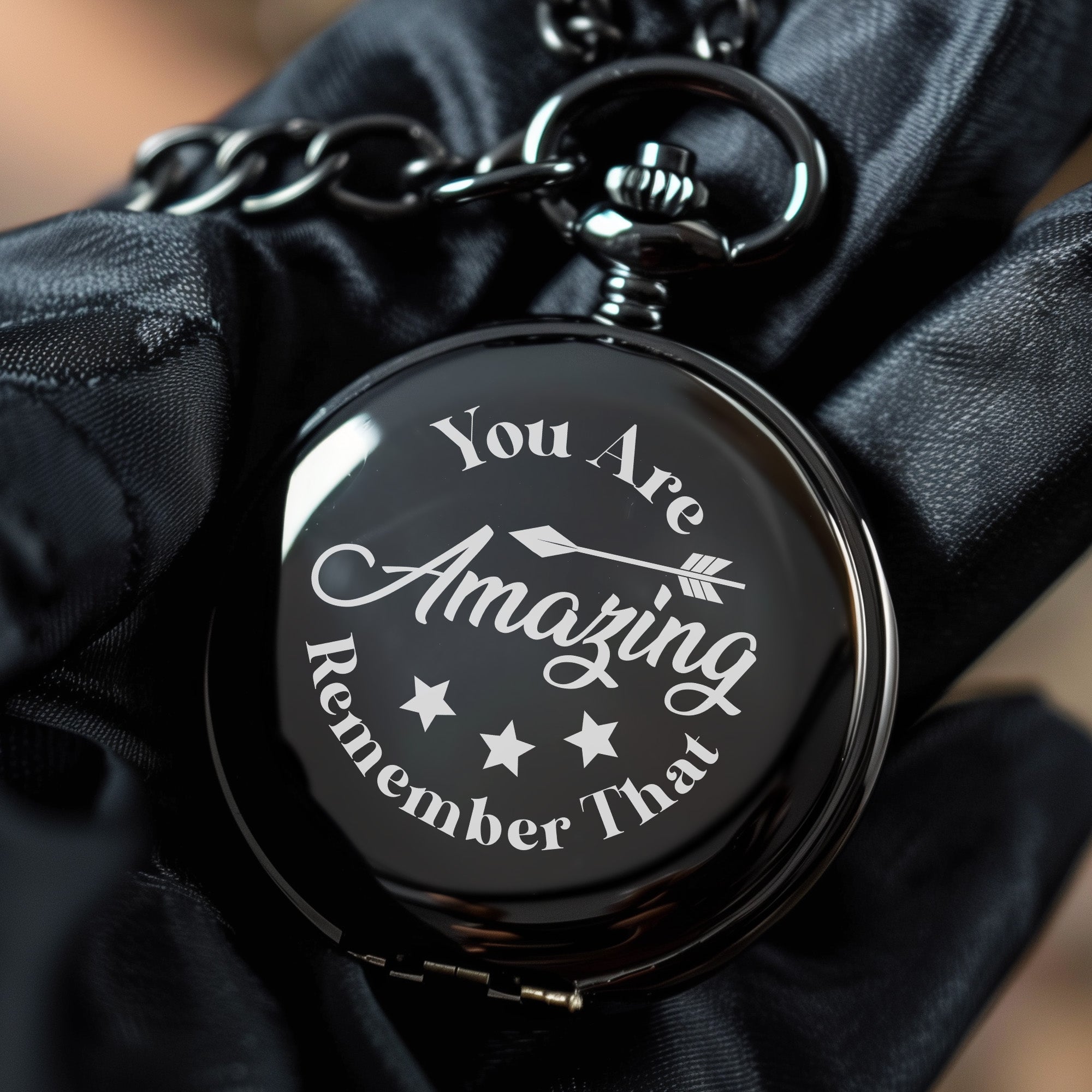 Personalized Handmade Pocket Watch - "You Are Amazing" Inspirational Gift with Custom Engraving Options for Special Occasions - Image 5