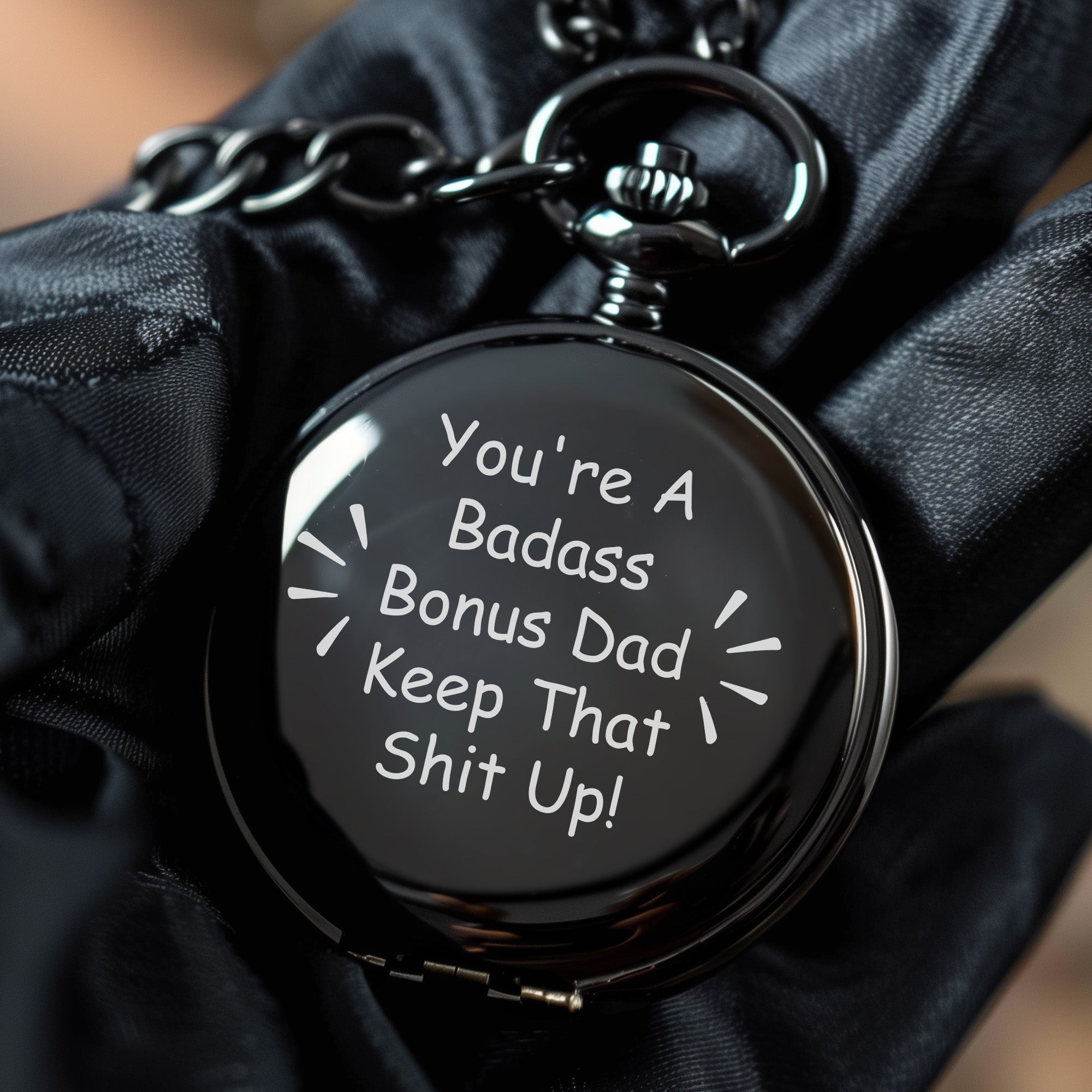 Personalized Engraved Pocket Watch for Bonus Dad - Unique Gift for Father's Day or Birthday - Image 5