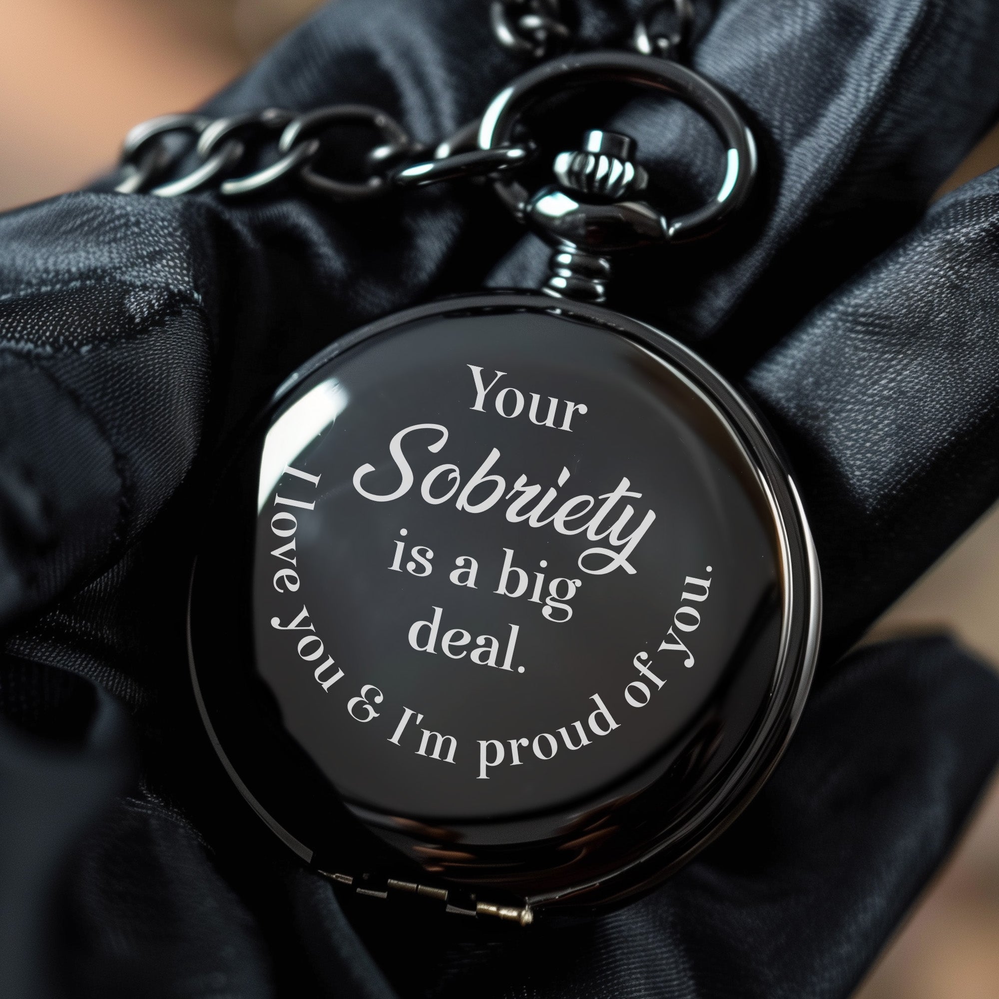 Custom Engraved Pocket Watch for Sobriety Support – Thoughtful Personal Gift for Loved Ones Celebrating Recovery - Image 5