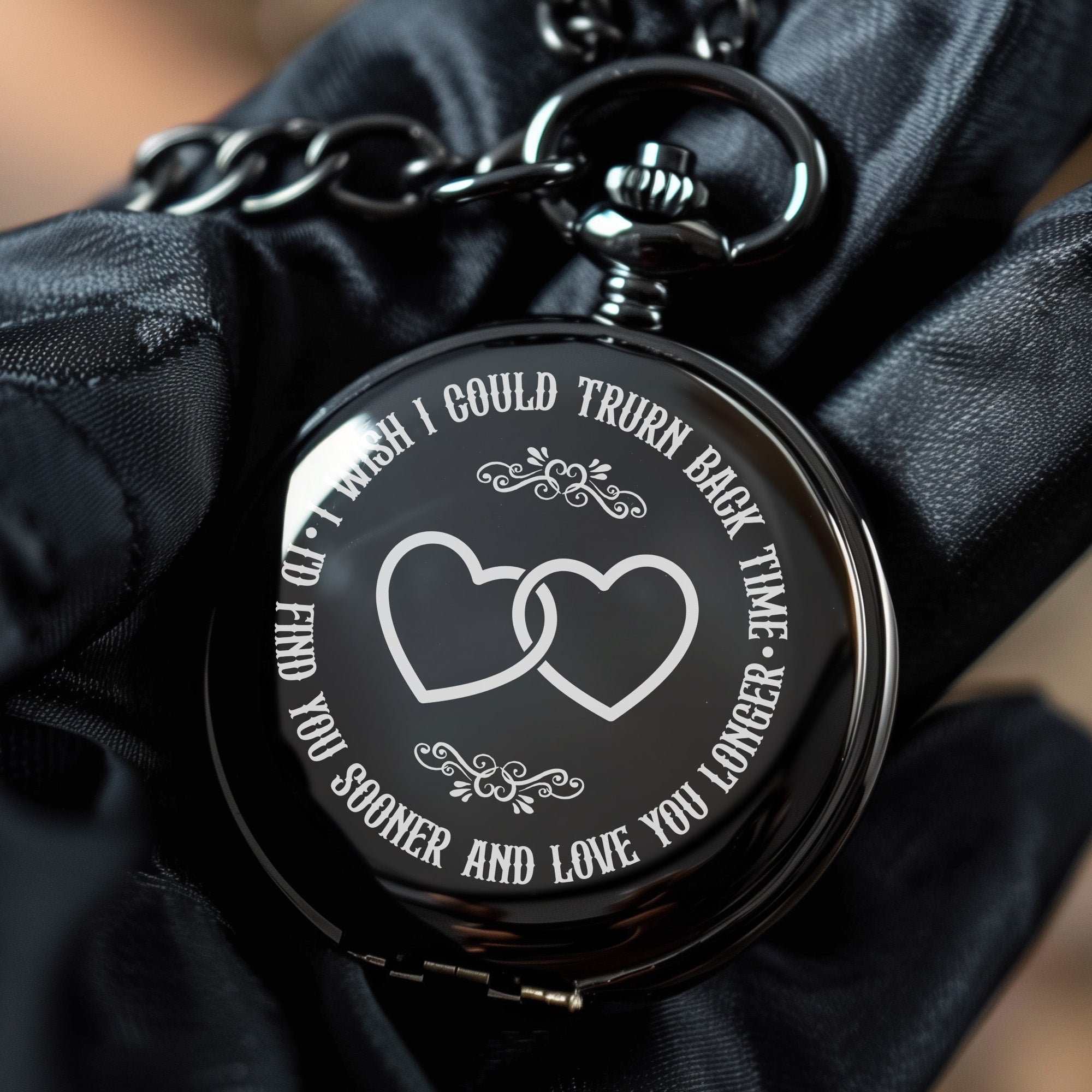 Elegant Personalized Pocket Watch - Timeless Love Story Gift with Custom Engraving for Special Occasions - Image 5