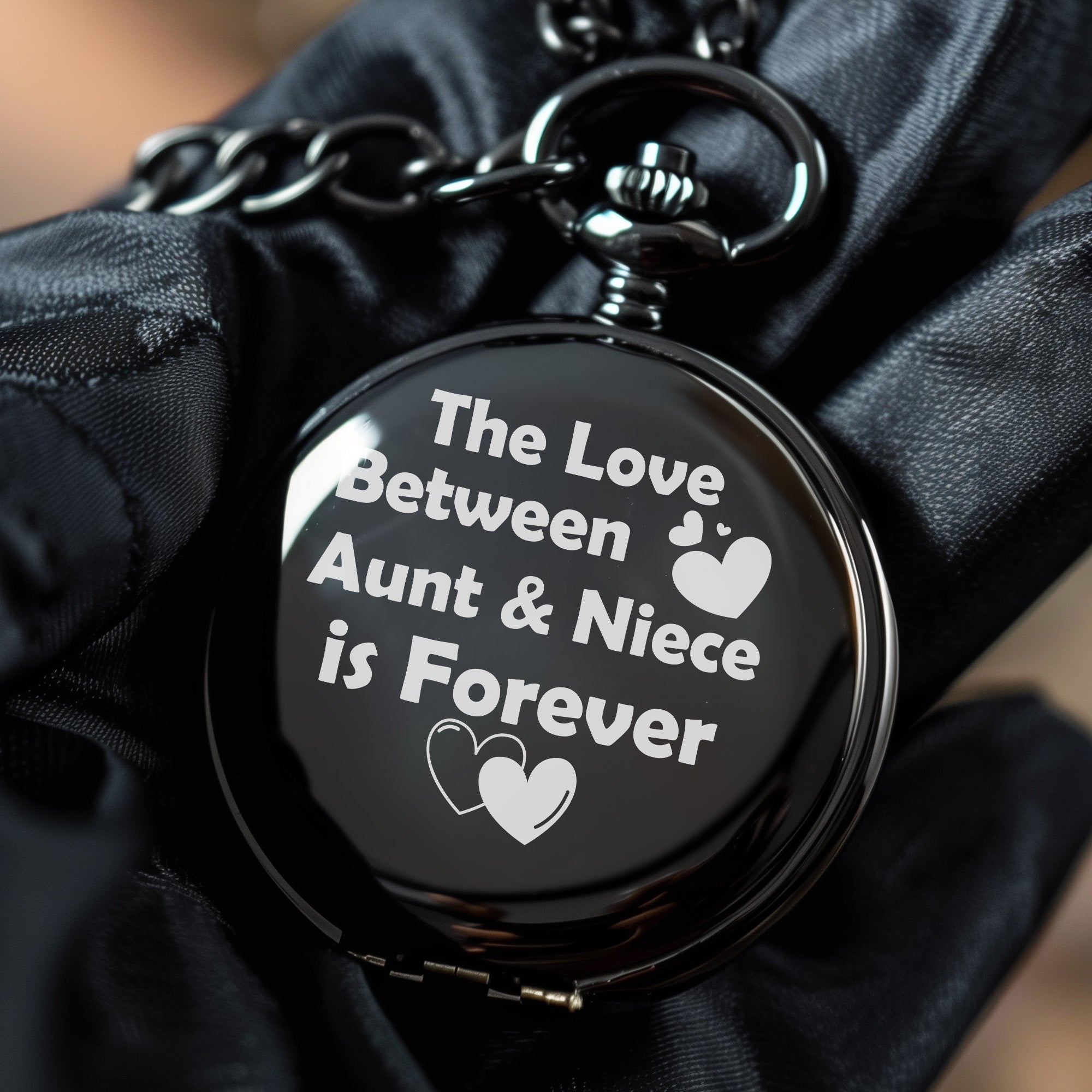 Personalized Aunt-Niece Pocket Watch - Timeless Handmade Gift with Elegant Design and Heartfelt Message - Image 5