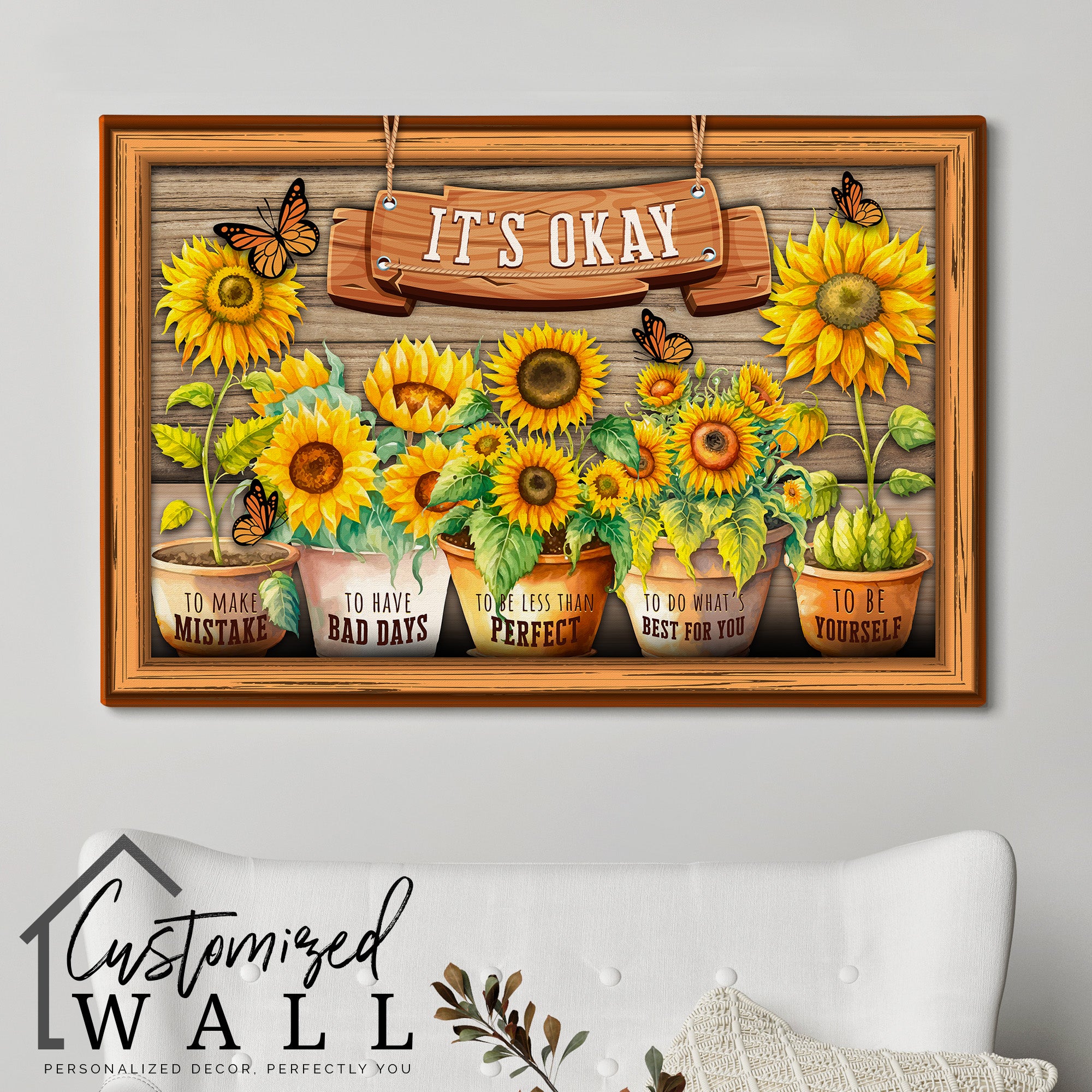 Personalized Sunflower Inspirational Canvas Wall Art - Handmade Motivational Gift for Home Decor - Image 5