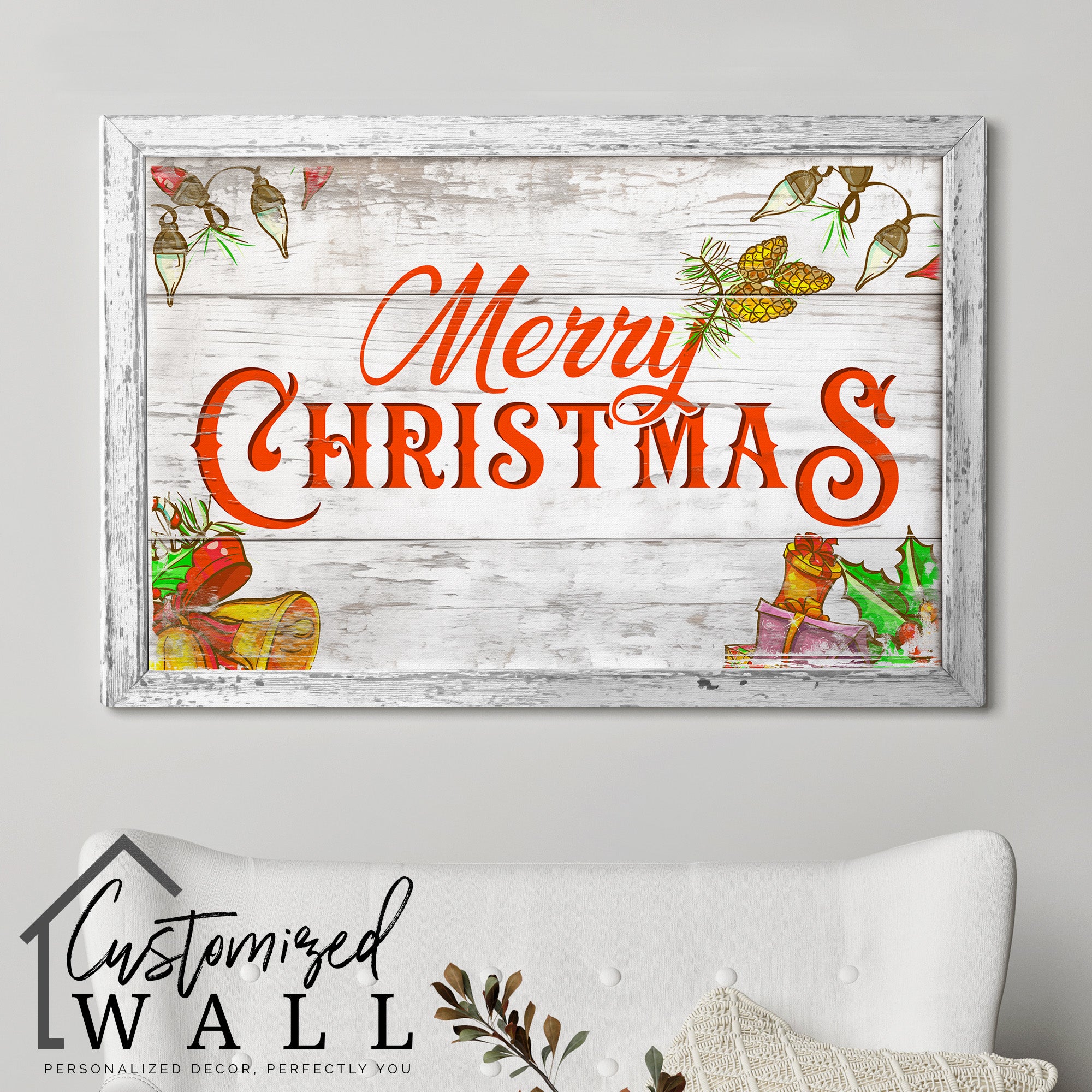 Personalized Rustic Christmas Wall Art: Handmade Wrapped Canvas with Holiday Greetings – Perfect for Gift-Giving - Image 5