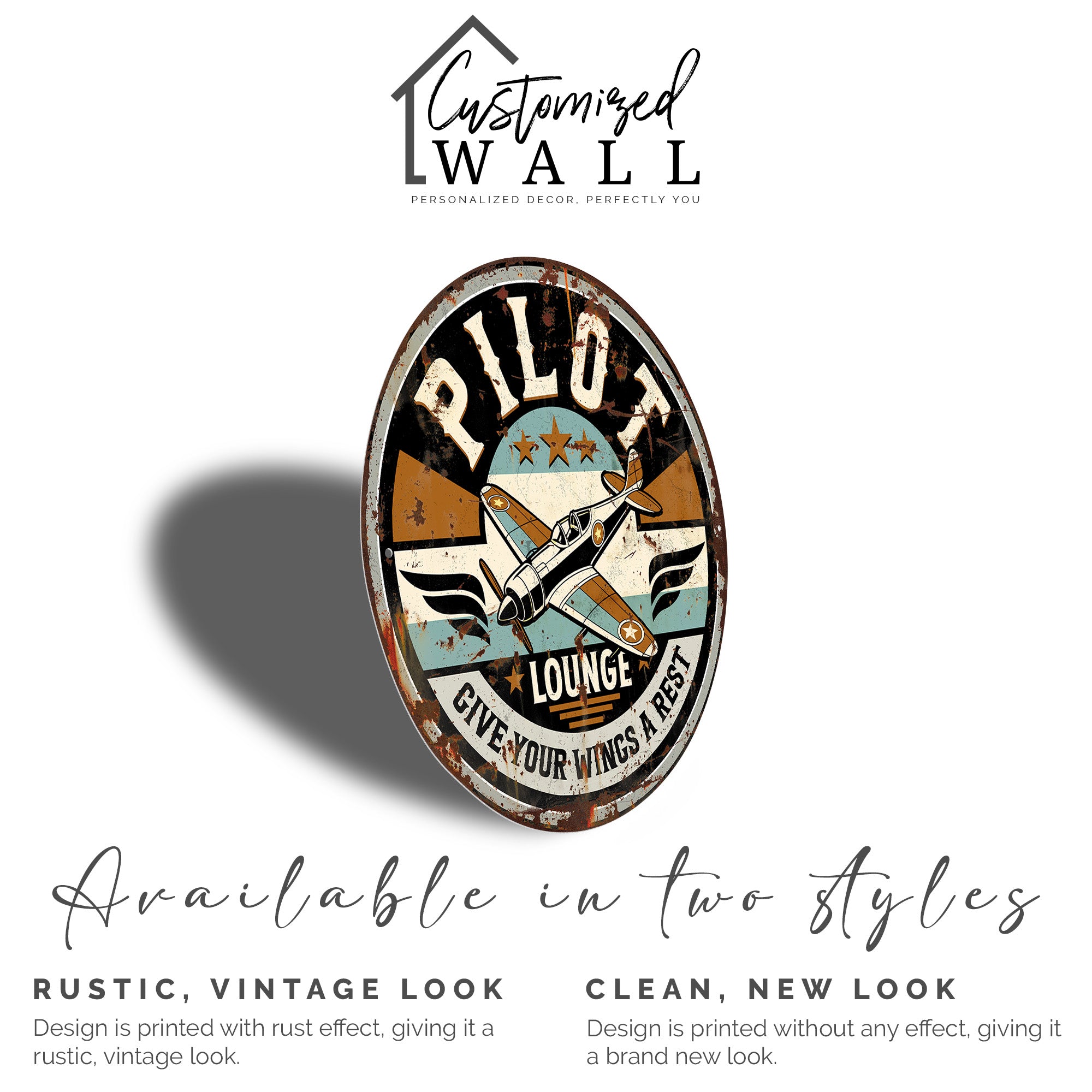 Personalized Pilot Lounge Metal Sign – Vintage Aircraft Design, Perfect Custom Gift for Aviation Enthusiasts - Image 5