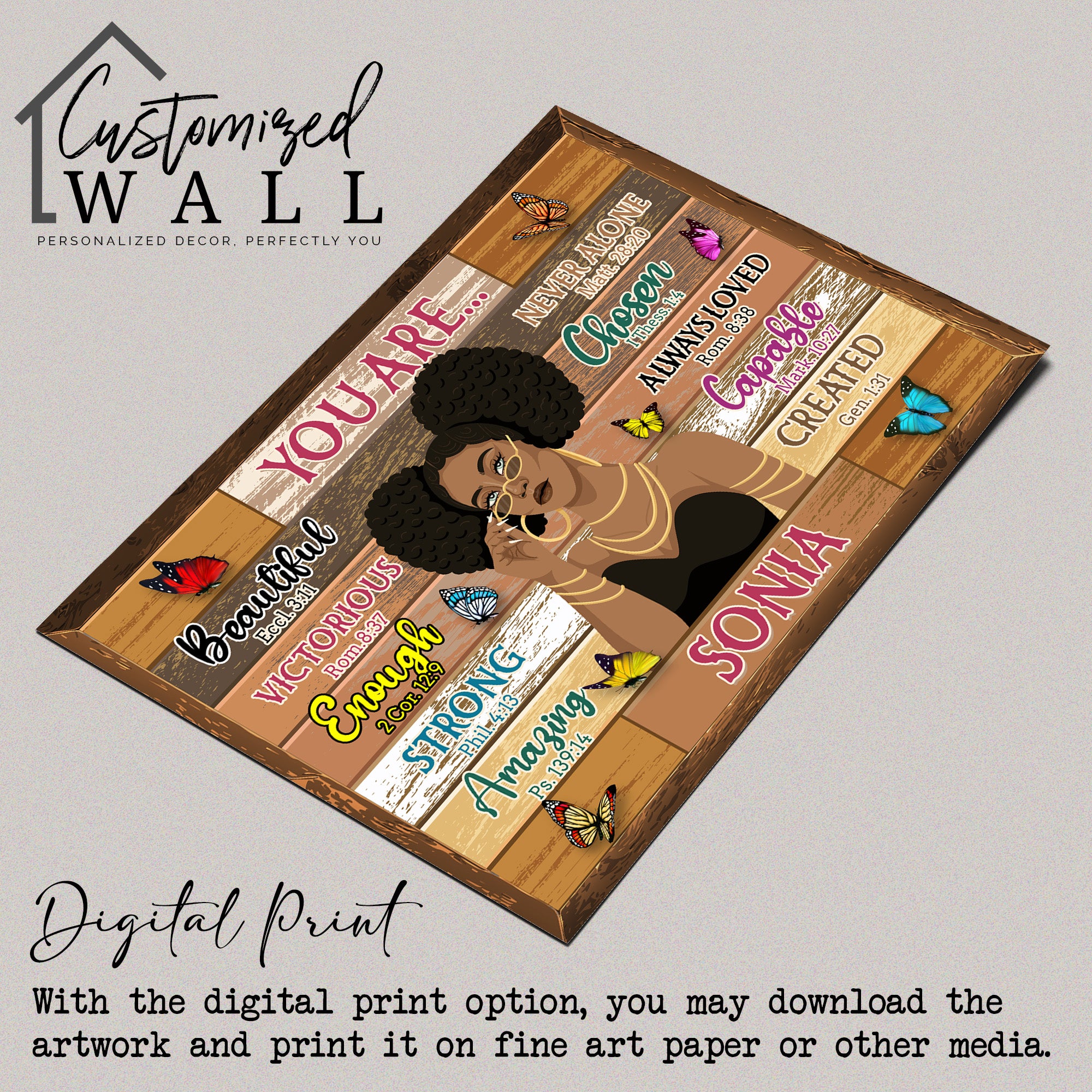 Personalized Inspirational Wrapped Canvas Wall Art - Custom Name & Bible Verses - Perfect Handmade Gift for Her - Image 5