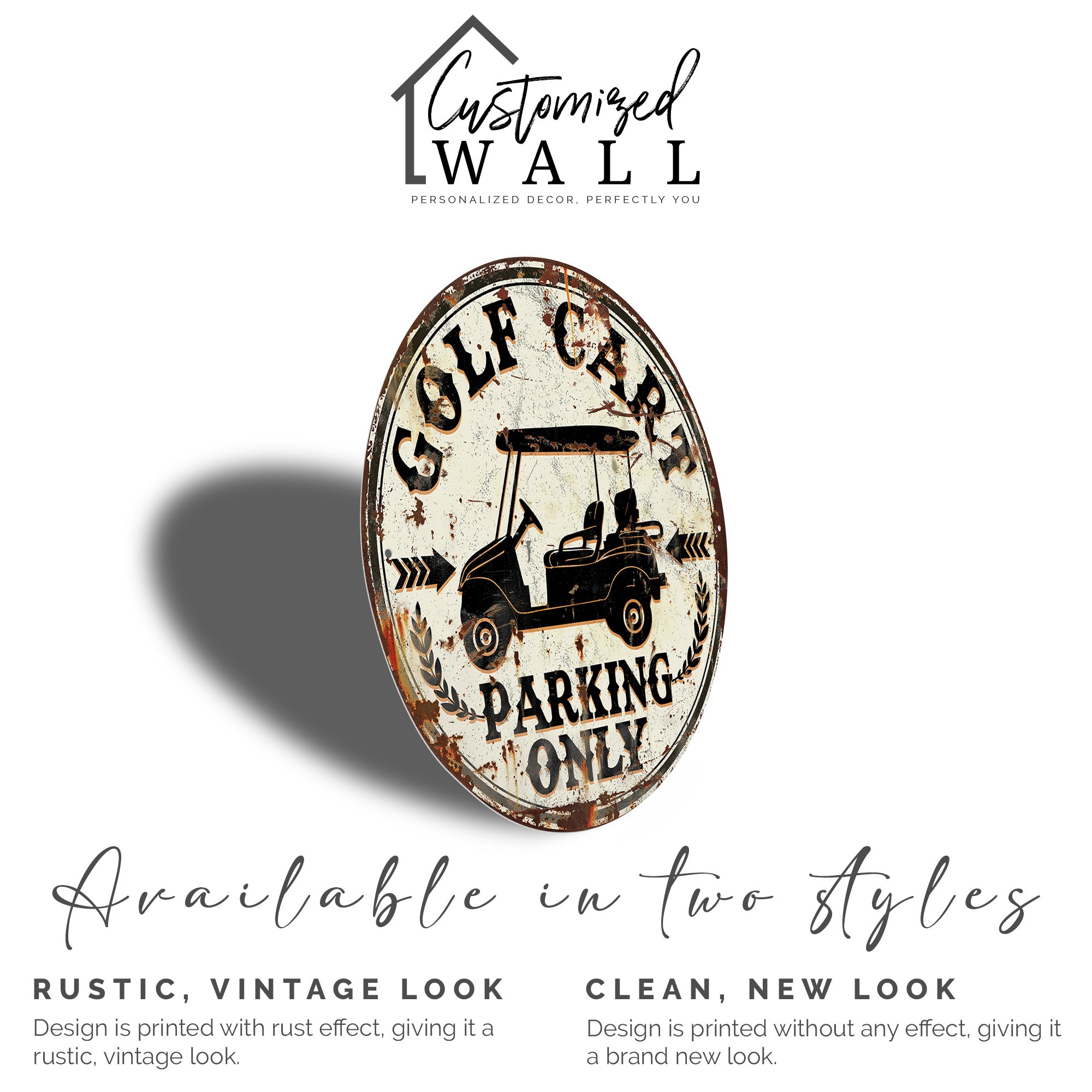 Personalized Vintage-Style Metal Sign for Golf Cart Lovers – Customizable Parking Only Plaque - Image 5