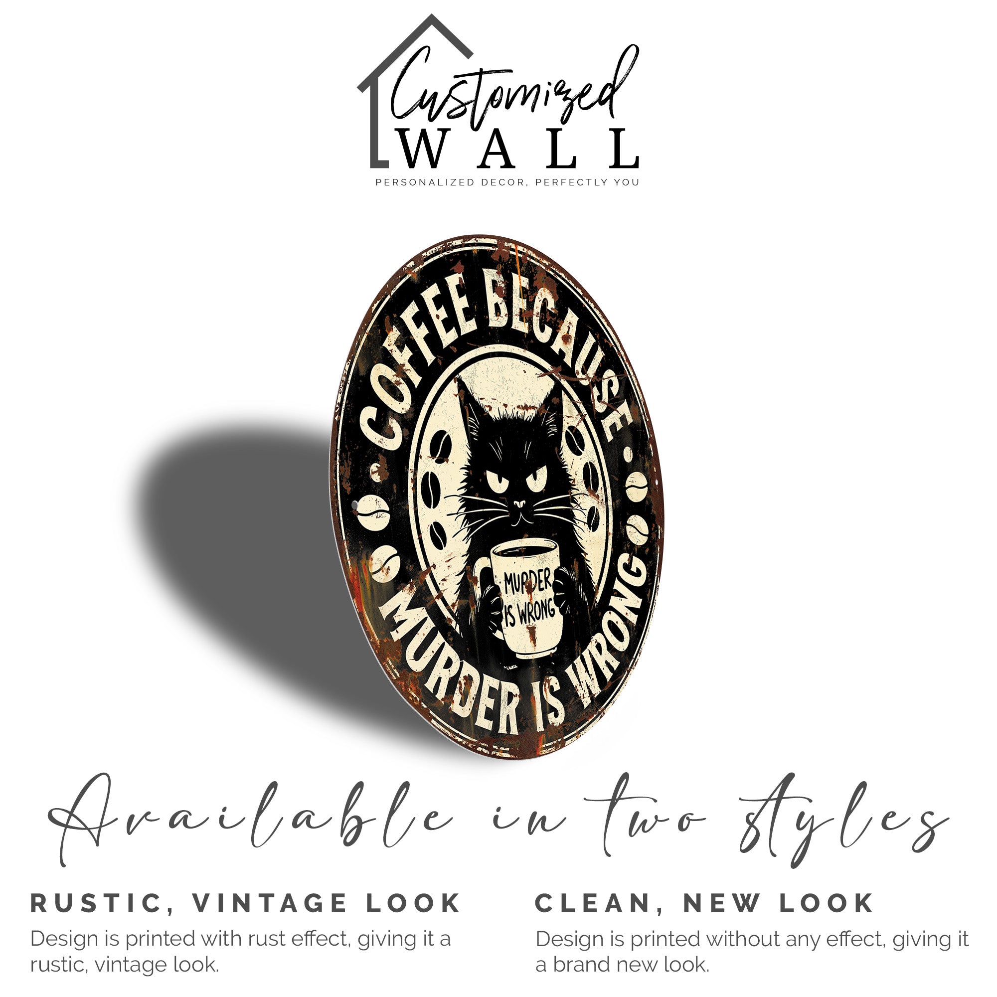 Quirky Cat Coffee Metal Sign - Perfect Personalized Gift for Coffee Lovers & Cat Enthusiasts - Image 5