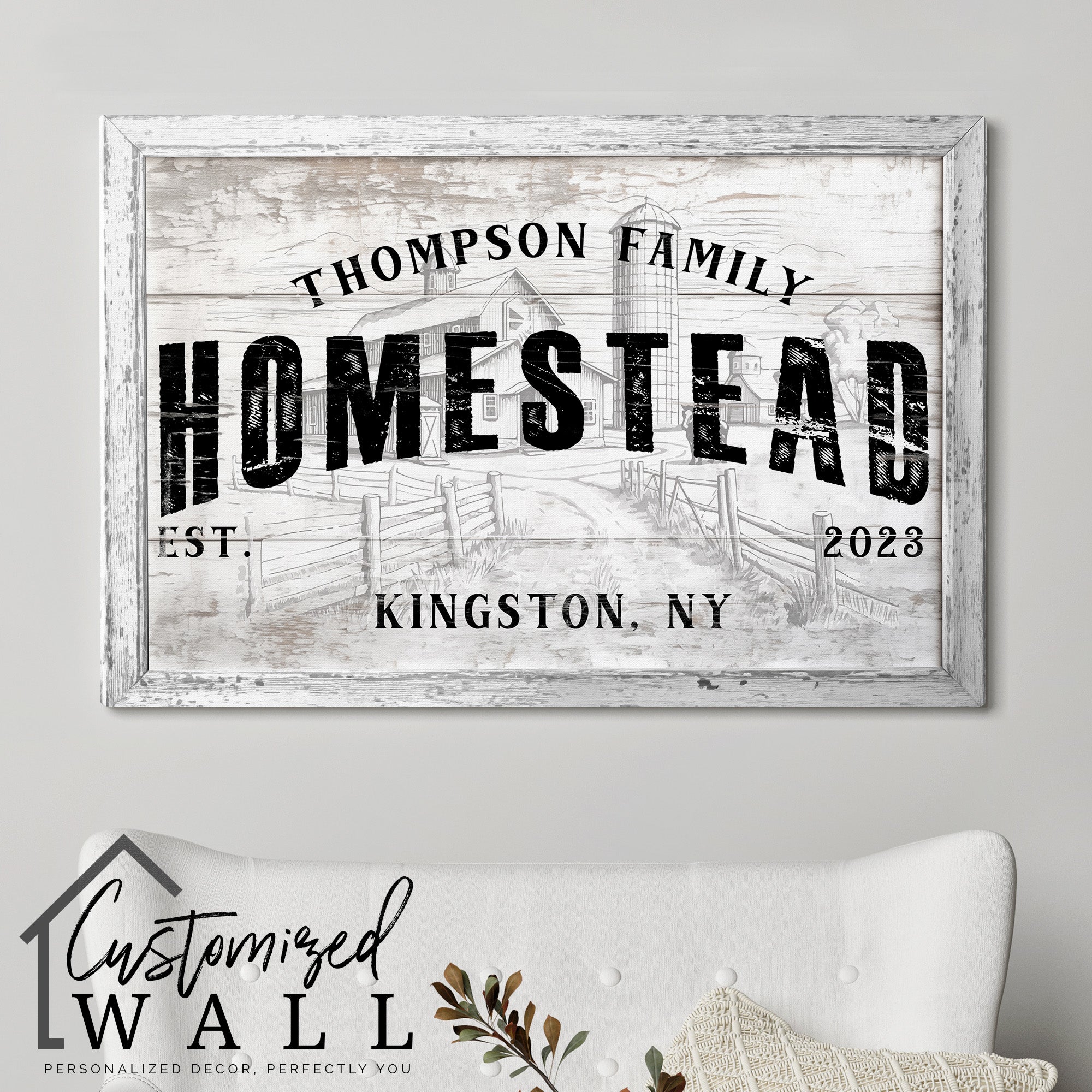 Personalized Rustic Farmhouse Family Name Canvas Sign - Customizable Homestead Wall Art for Home Decor or Gift - Image 5