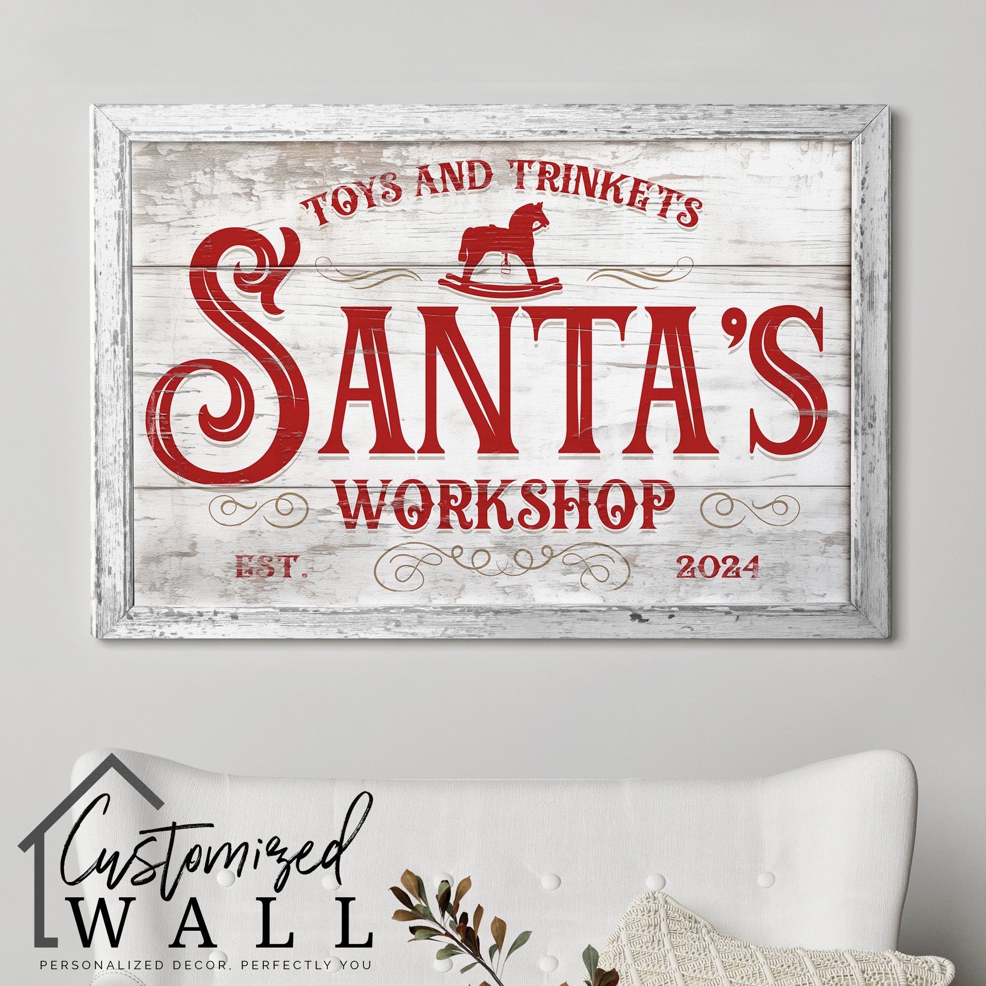 Personalized Santa's Workshop Handmade Wrapped Canvas – Custom Name Design, Perfect Christmas Decor or Gift - Image 5
