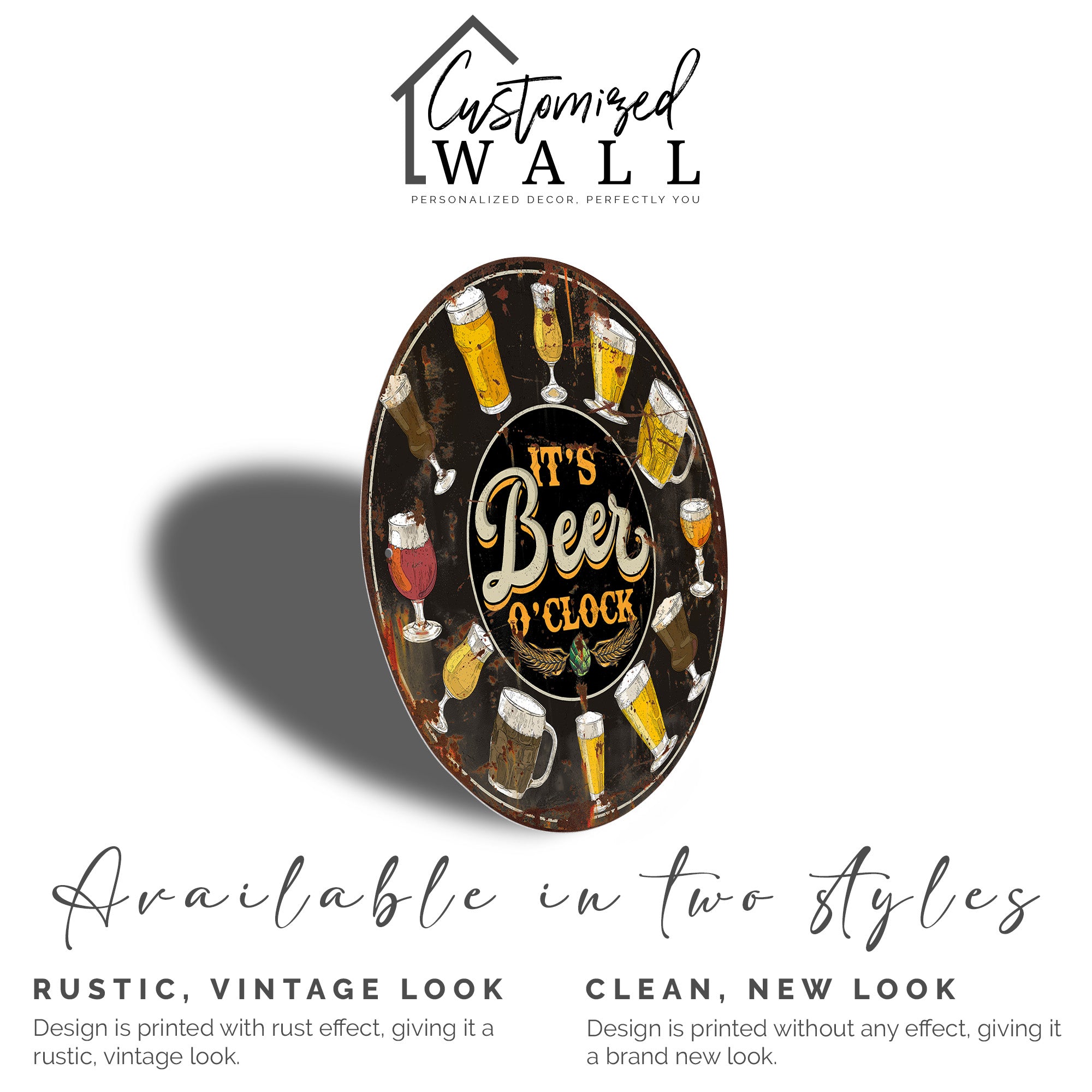 Personalized Beer O'Clock Round Metal Sign – Customizable Wall Art for Beer Lovers, Made with Premium Quality Craftsmanship - Image 5