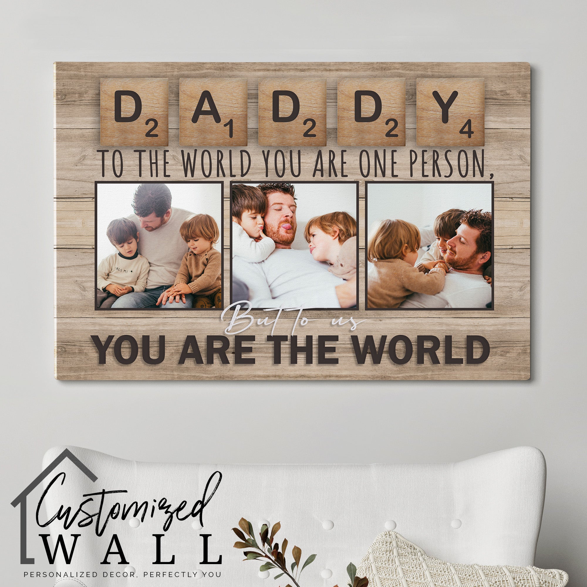 Personalized Daddy Canvas Art with Photos and Heartfelt Message - Custom Gift for Father's Day, Birthday, or New Dad - Image 5