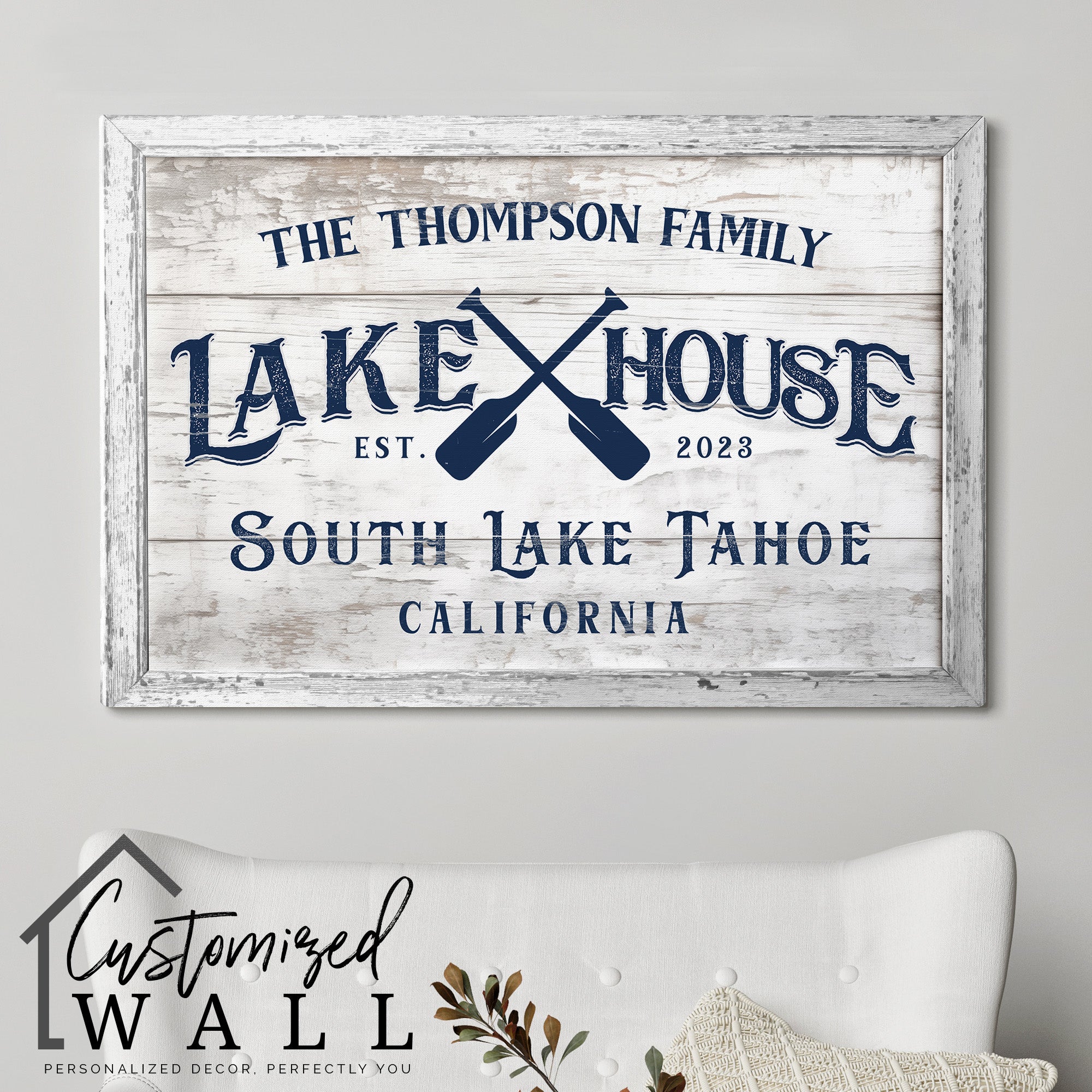 Personalized Lake House Canvas Sign – Custom Family Name and Location, Rustic Wall Décor for Vacation Homes and Special Occasions - Image 5