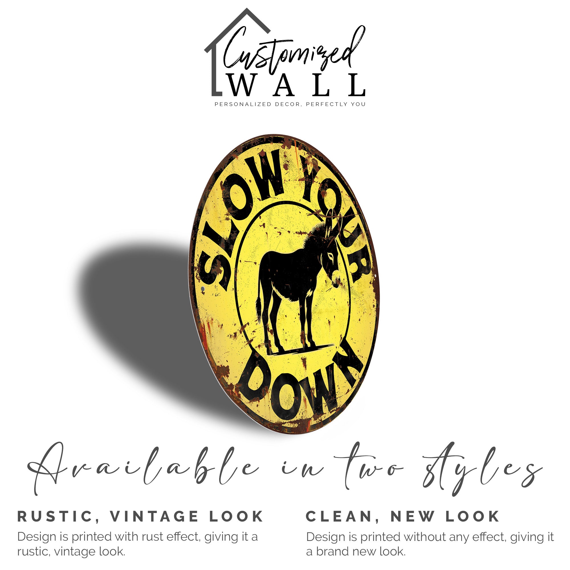 Personalized Yellow Donkey-Themed Metal Sign with Custom Text – Rustic Wall Art for Home and Farmhouse Décor - Image 5