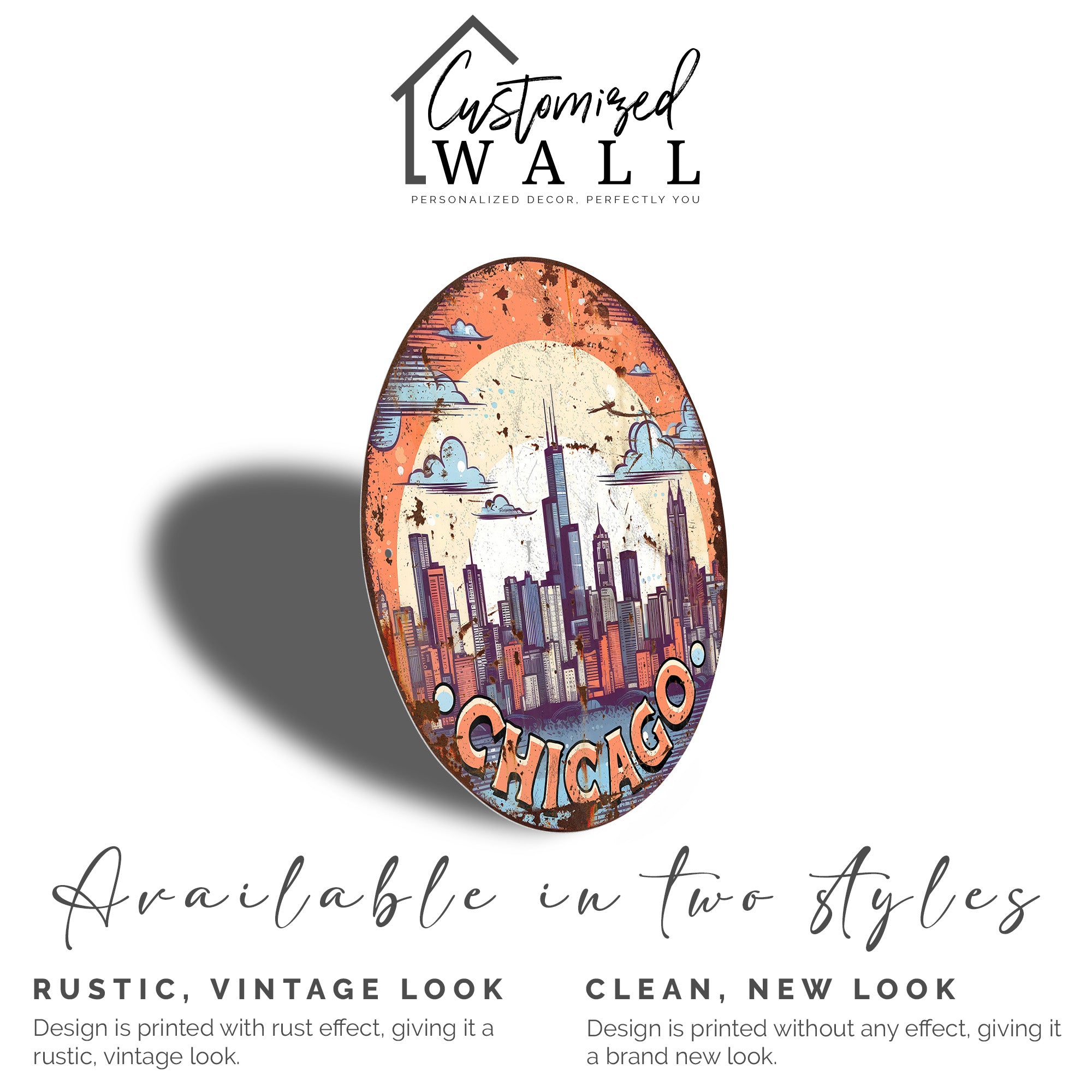 Custom Chicago Skyline Round Metal Sign - Personalized Handmade Art for Home Décor and Thoughtful Gifts - Image 5