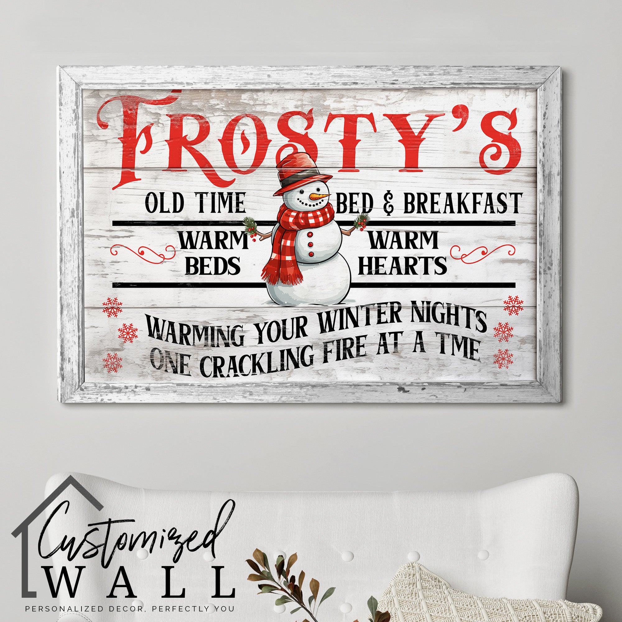 Personalized "Frosty's Old Time Bed & Breakfast" Wrapped Canvas - Custom Winter Home Decor Gift for Warm Hearts and Cozy Nights - Image 5