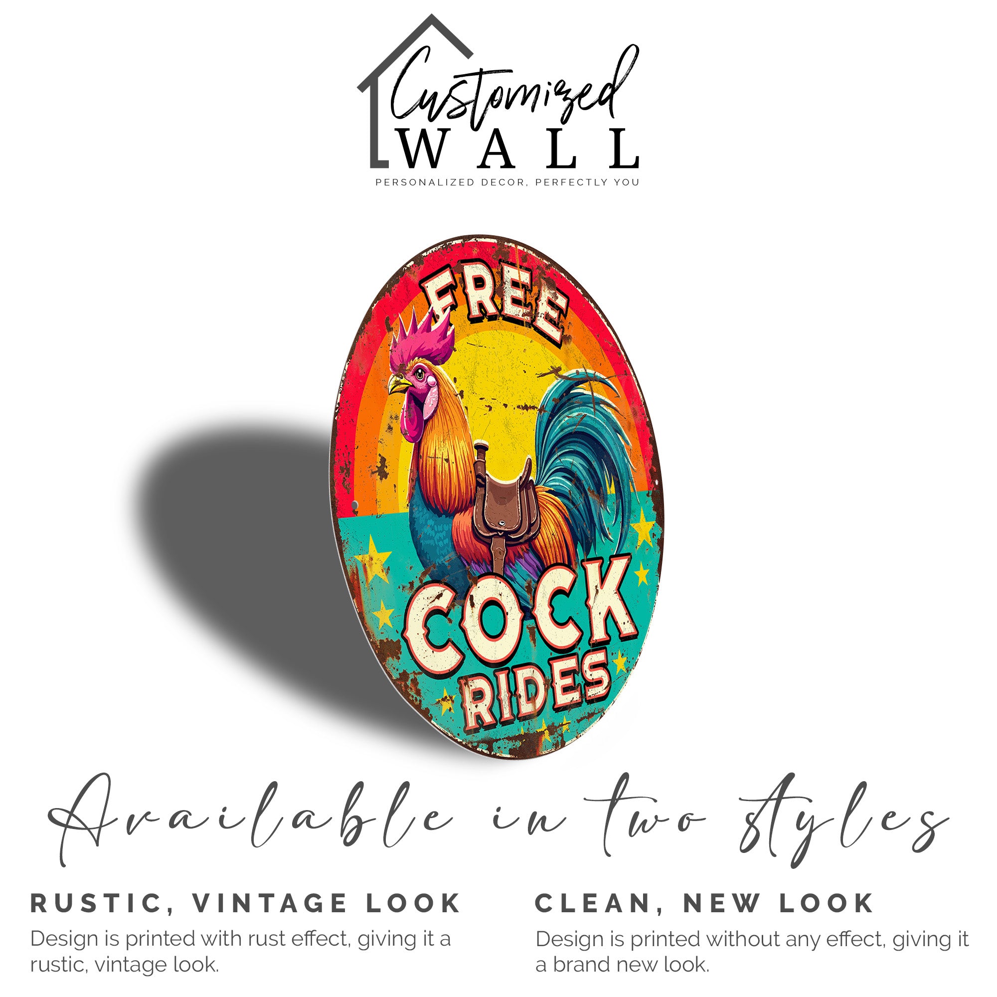 Personalized Retro Rooster Metal Sign - Vibrant Wall Décor for Farmhouse Charm and Unique Gifts - Image 5