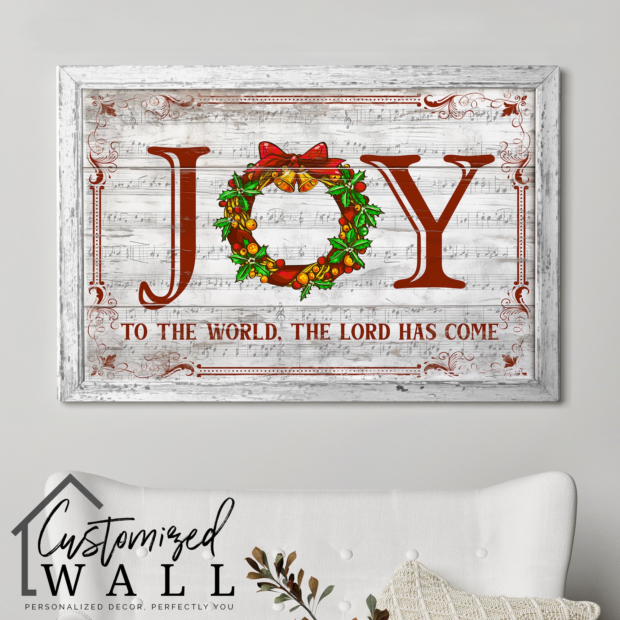 Personalized "Joy to the World" Handmade Wrapped Canvas: Festive Seasonal Art for Home Décor and Gifting - Image 5