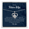 To my future wife necklace, gift for girlfriend; fiancé gift for her with personalized message card and spa box; to my soulmate necklace