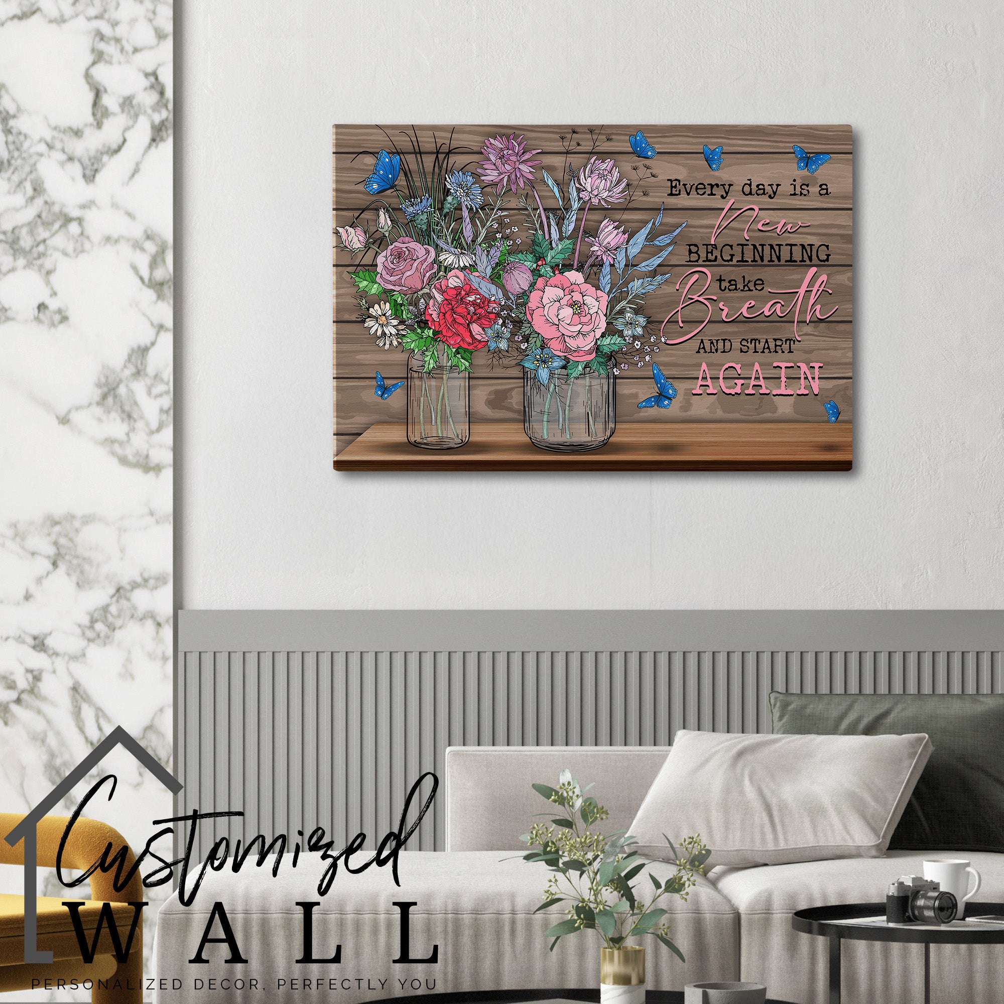 Personalized Floral & Inspirational Quote Wrapped Canvas - Handmade Art for Home Décor & Gift-Giving, Perfect for New Beginnings - Image 6