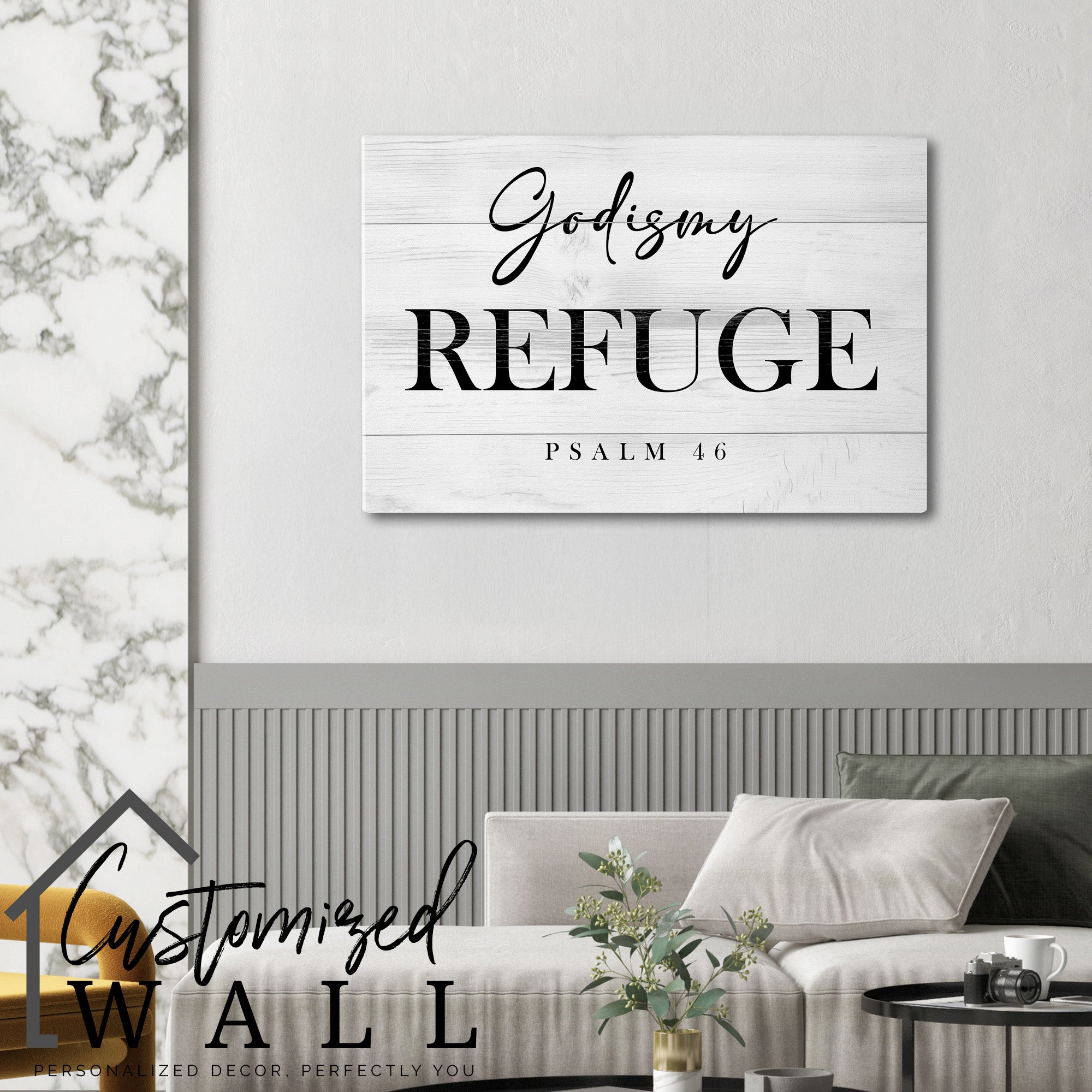 Personalized "God is My Refuge" Wrapped Canvas - Handcrafted Wall Art with Psalm 46, Perfect Inspirational Gift - Image 6