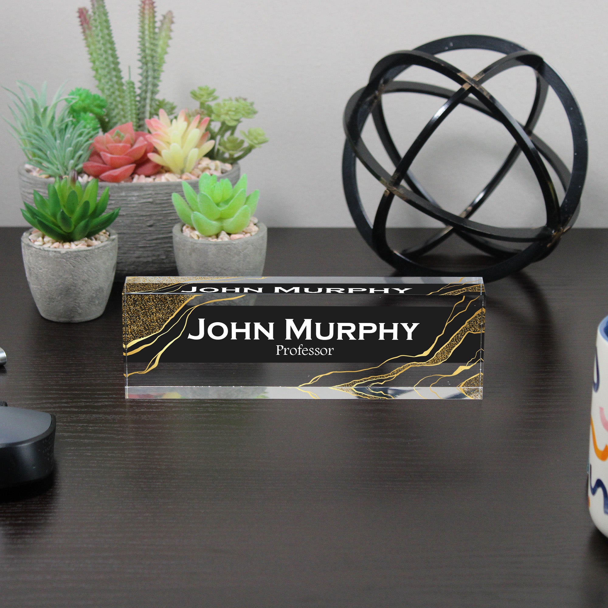 Personalized Acrylic Desk Block - Elegant Custom Name Plate for Professors and Professionals - Image 6