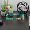 Personalized Acrylic Desk Block with Elegant Teal and Gold Marble Design – Custom Nameplate for Professionals & Gift Occasions - Image 6
