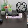 Personalized Floral Acrylic Desk Name Plate - Custom Architect Block with Lily and Orchid Design for Office Decor - Image 6