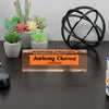 Personalized Acrylic Desk Block - Custom Nameplate with Vibrant Orange Wave Design for Copy Editors - Image 6
