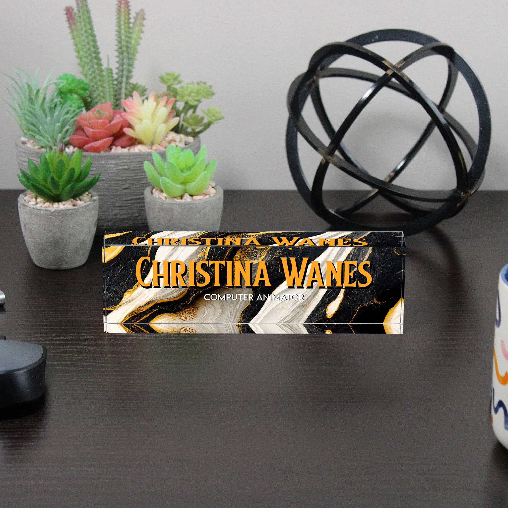 Personalized Acrylic Desk Name Plate - Custom Handcrafted Design for Computer Animators & Professionals - Image 6
