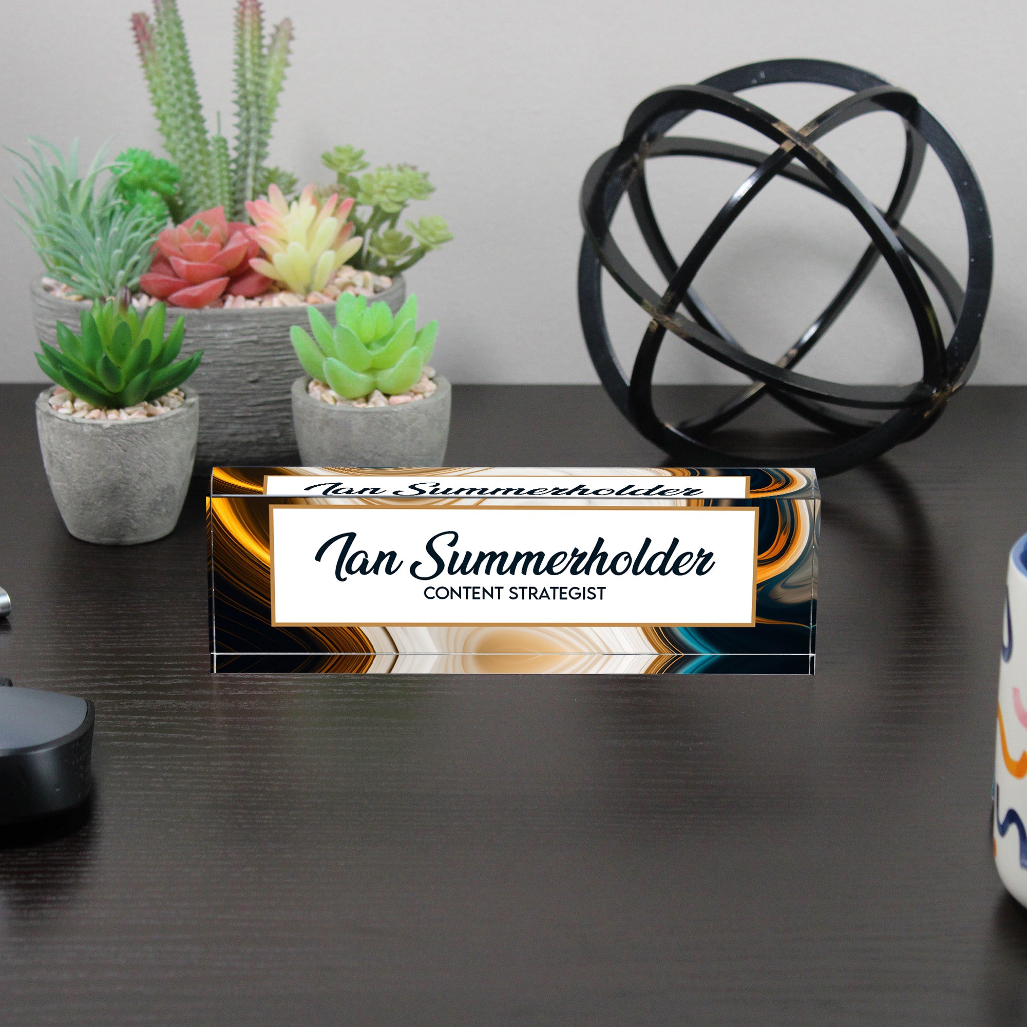 Personalized Acrylic Desk Name Block - Customizable Office Décor for Professionals and Stylish Gift for Colleagues - Image 6