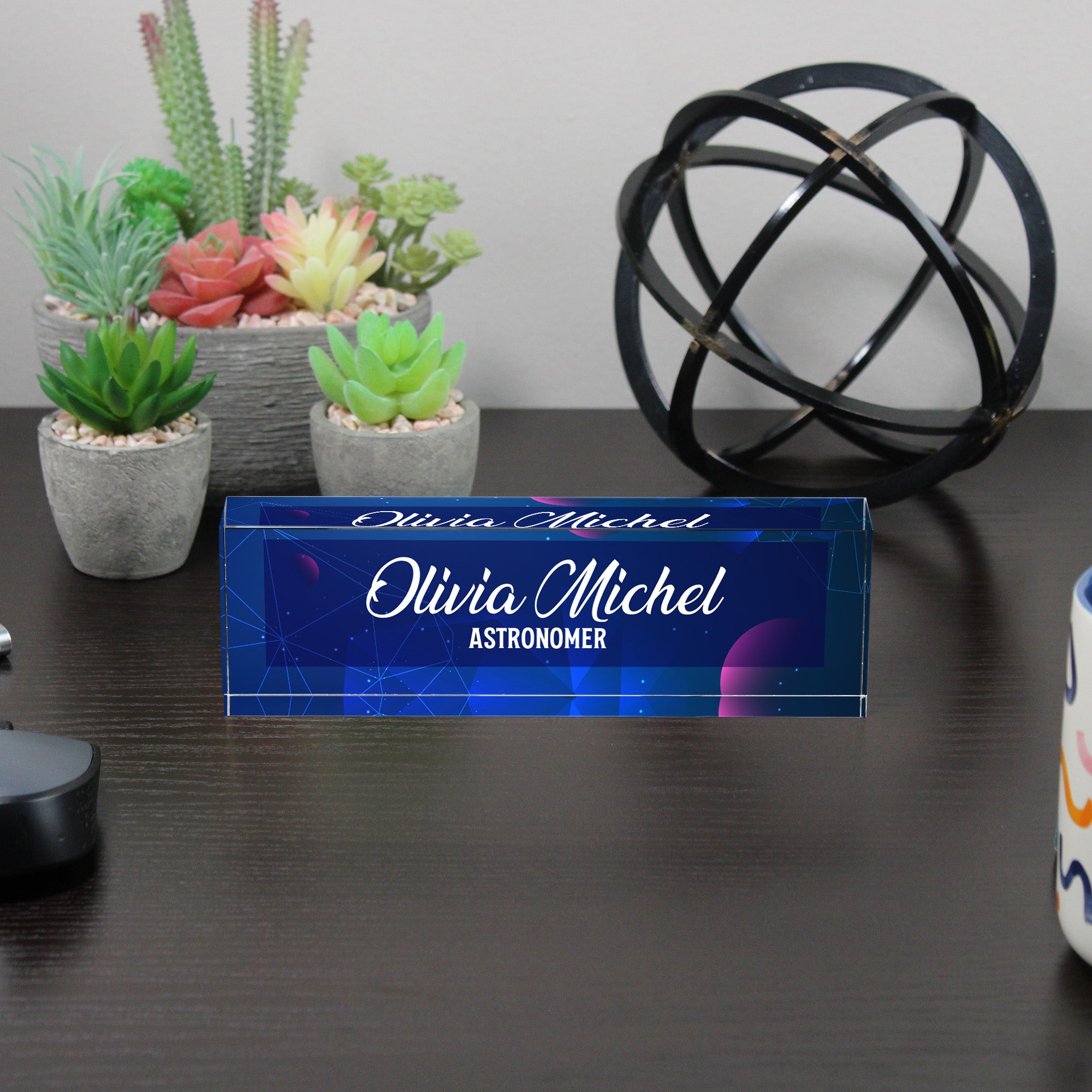 Personalized Acrylic Desk Block with Astronomical Design – Custom Name Plaque for Astronomy Enthusiasts and Unique Gift Givers - Image 6